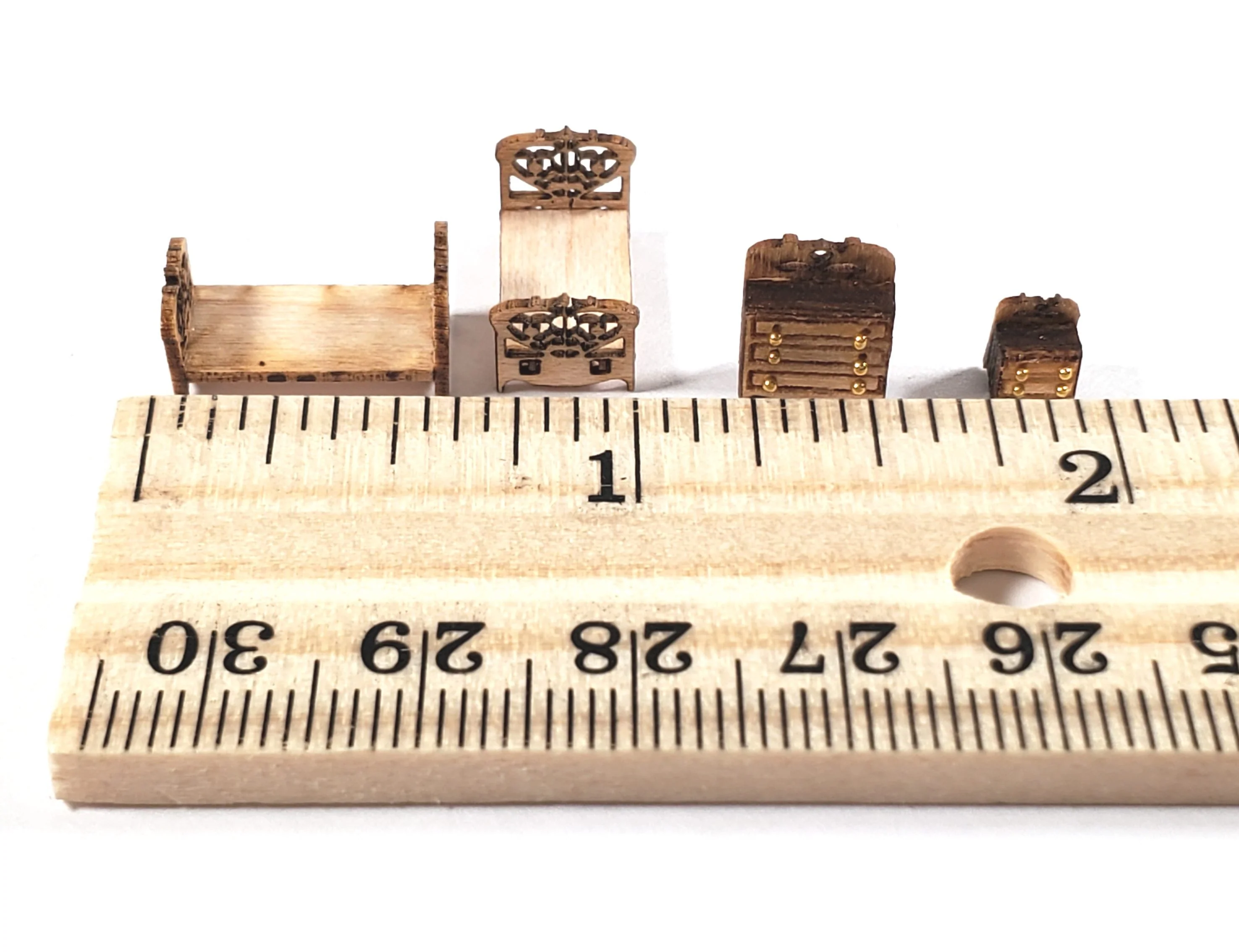 Dollhouse 1:144 Scale Furniture KIT DIY Bedroom Victorian Children's 2 Beds ++ - Image 5