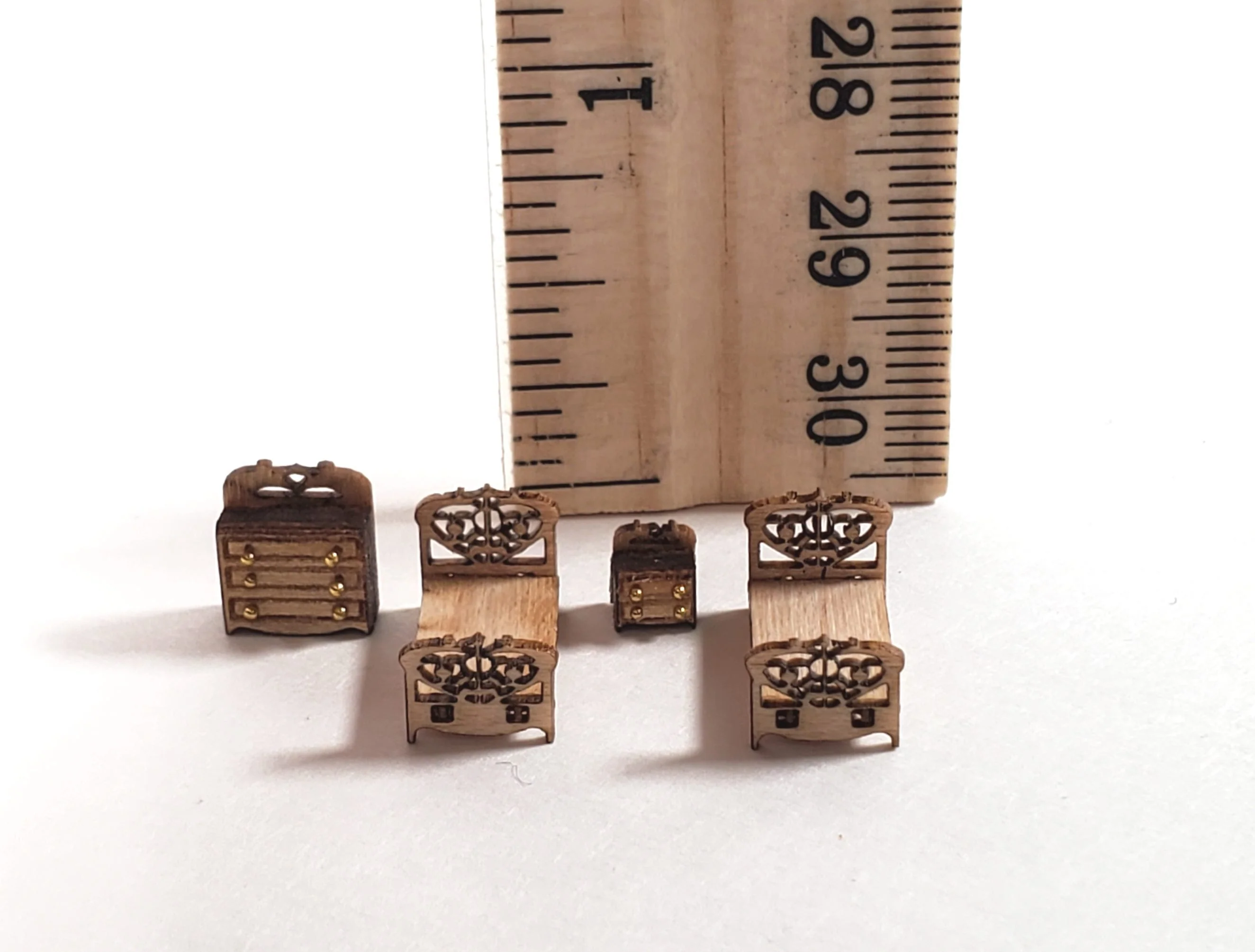 Dollhouse 1:144 Scale Furniture KIT DIY Bedroom Victorian Children's 2 Beds ++ - Image 6