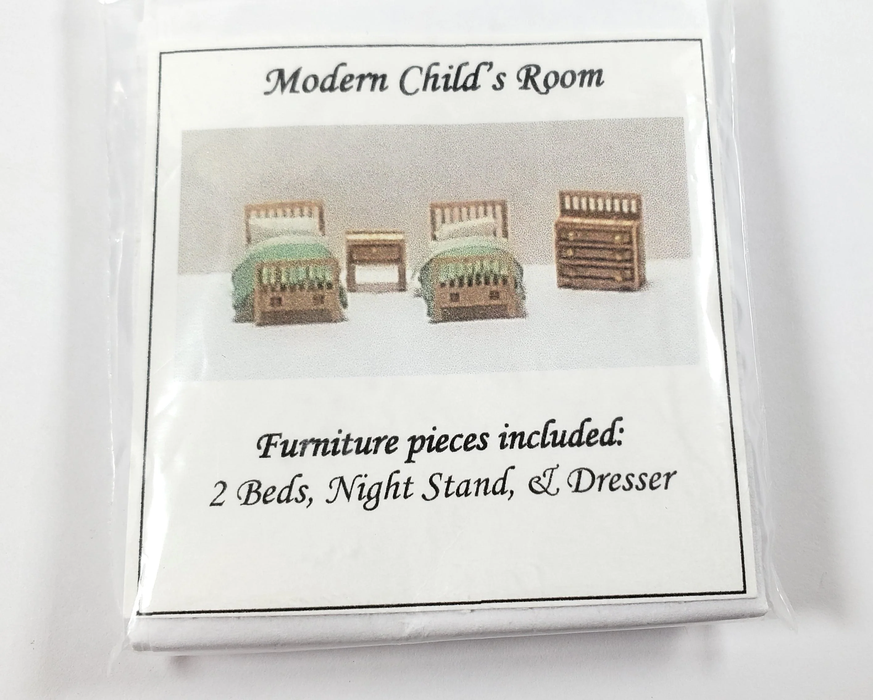Dollhouse 1:144 Scale Furniture KIT DIY Child's Bedroom Set Beds Dresser + - Image 3
