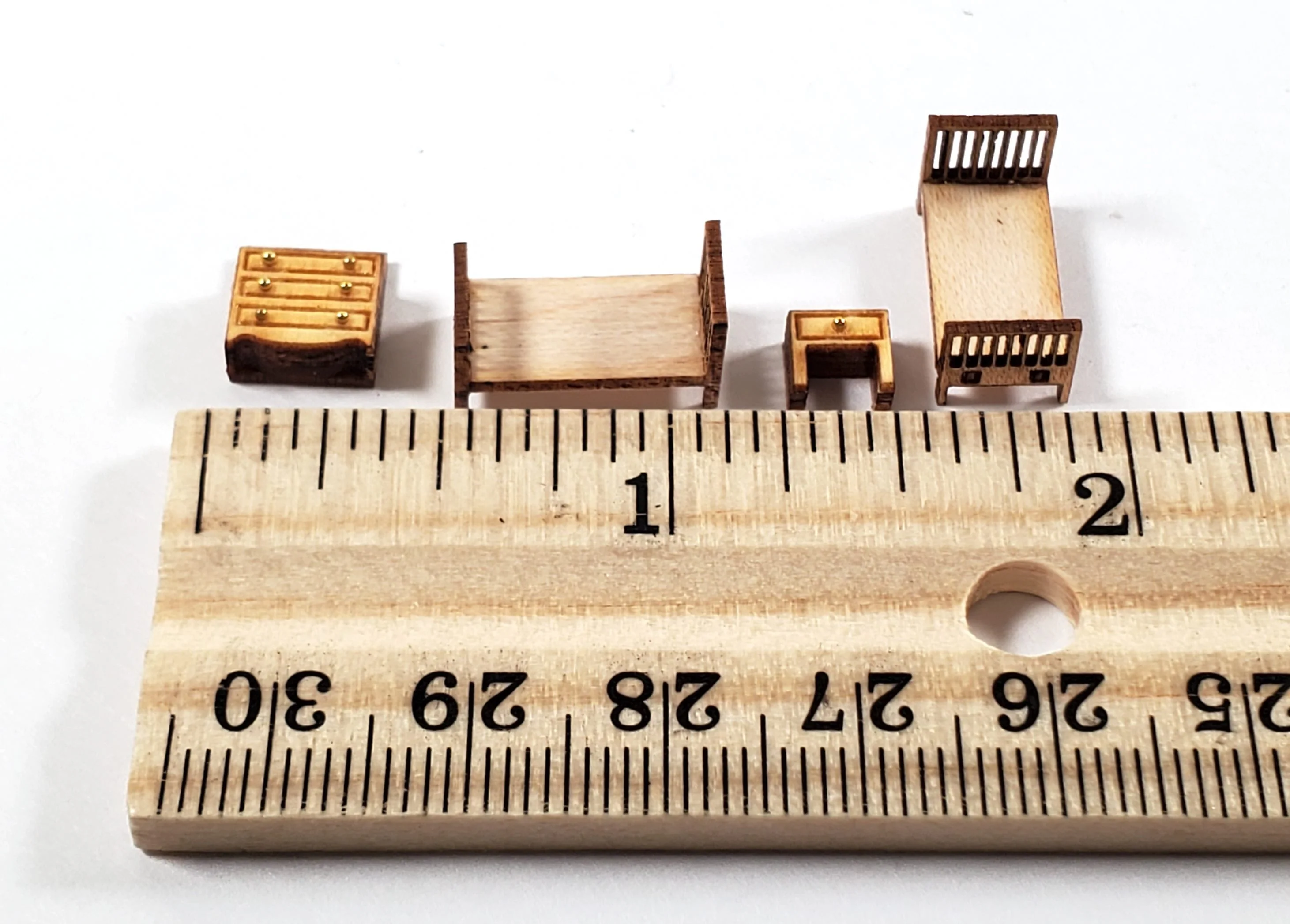 Dollhouse 1:144 Scale Furniture KIT DIY Child's Bedroom Set Beds Dresser + - Image 4