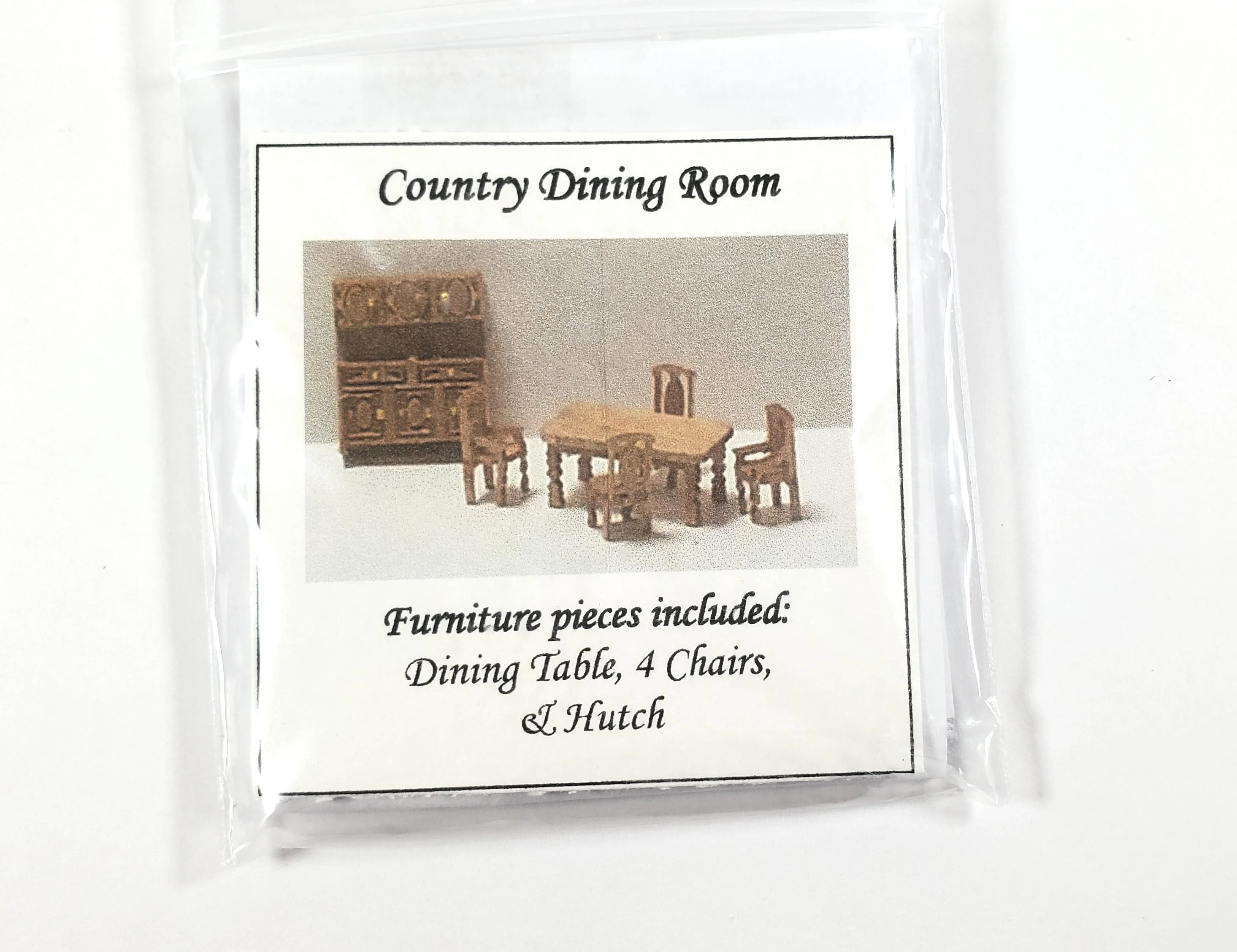 Dollhouse 1:144 Scale Furniture KIT DIY Country Dining Room Miniature Set Table - Image 3