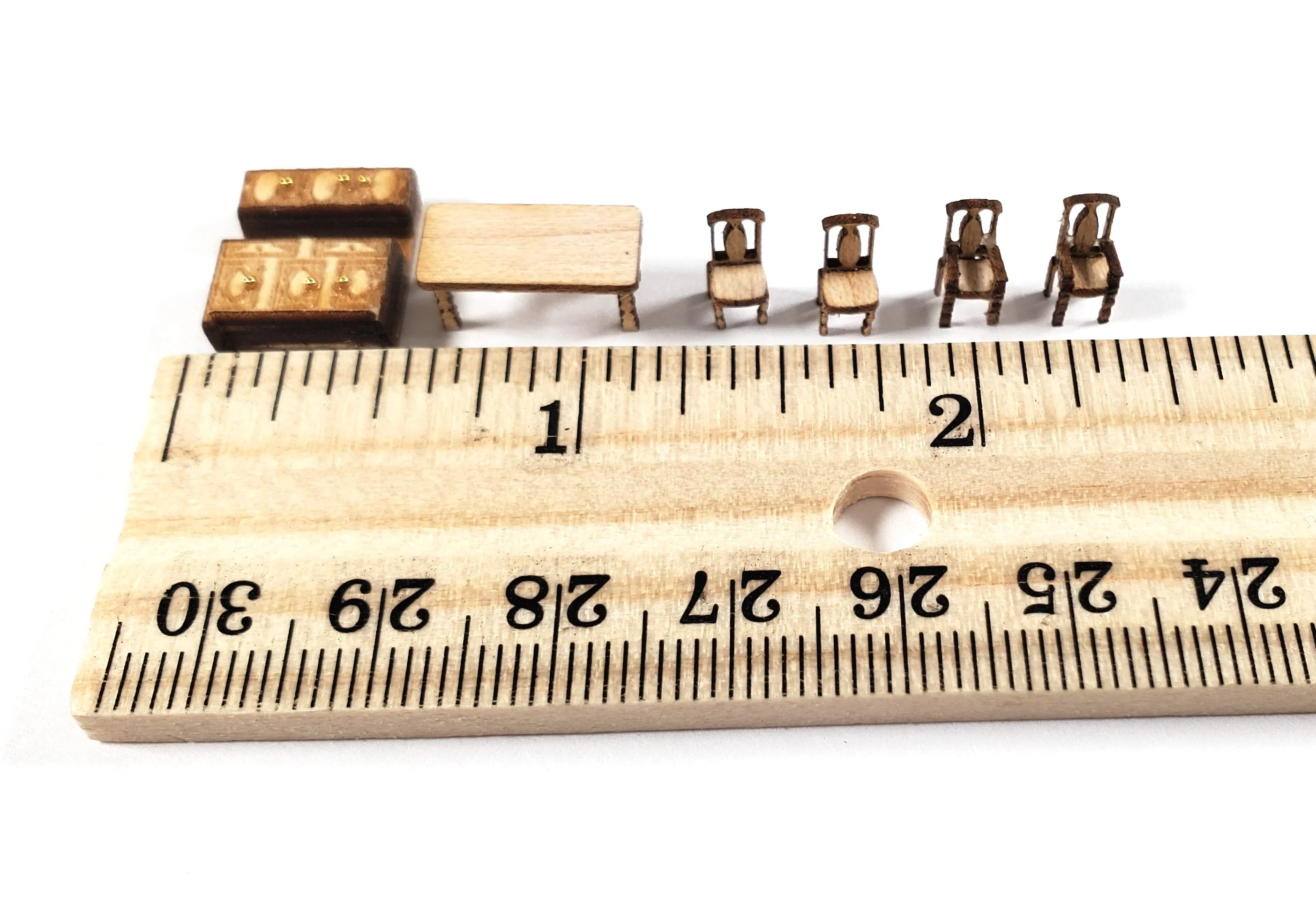 Dollhouse 1:144 Scale Furniture KIT DIY Country Dining Room Miniature Set Table - Image 4