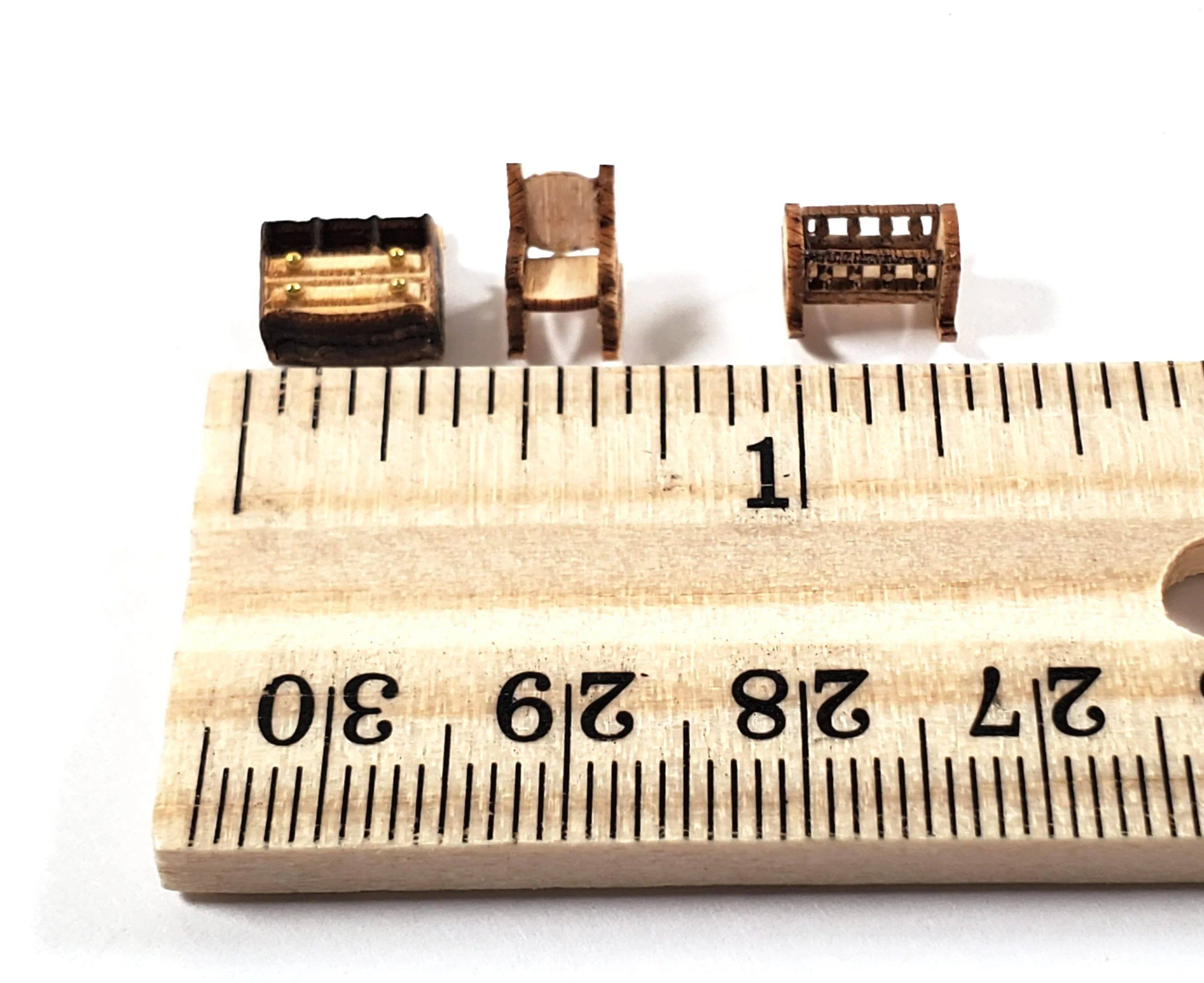 Dollhouse 1:144 Scale Furniture KIT DIY Nursery Room Kit Cradle Rocking Chair + - Image 3