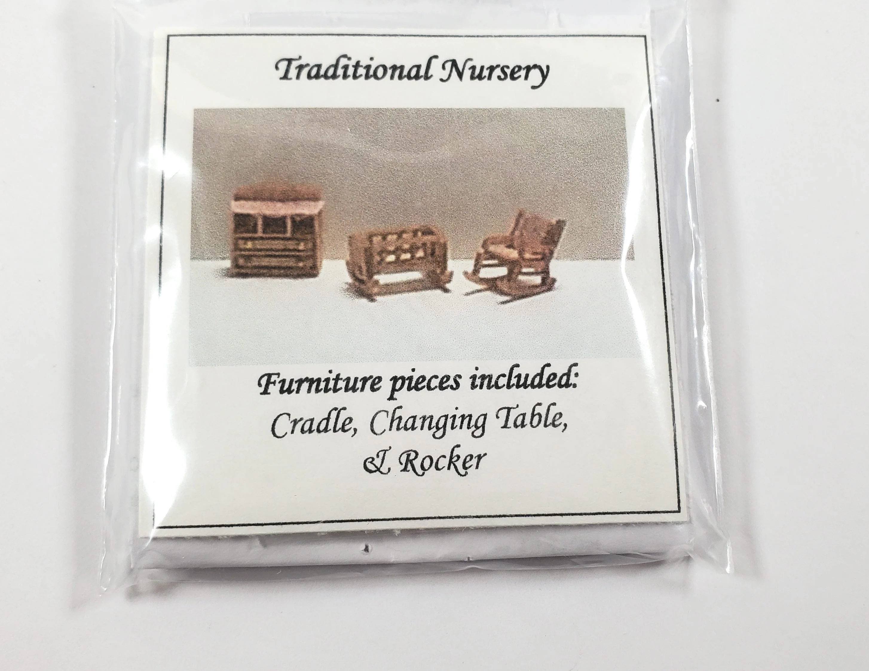 Dollhouse 1:144 Scale Furniture KIT DIY Nursery Room Kit Cradle Rocking Chair + - Image 5