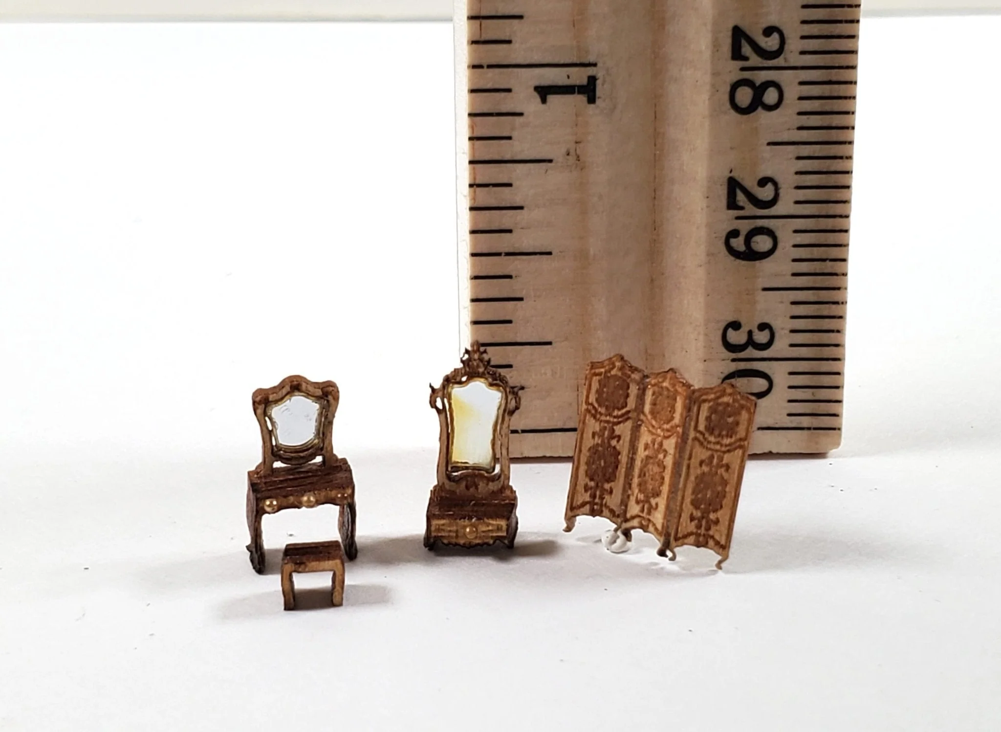 Dollhouse 1:144 Scale Furniture KIT DIY Victorian Dressing Room Miniatures - Image 4