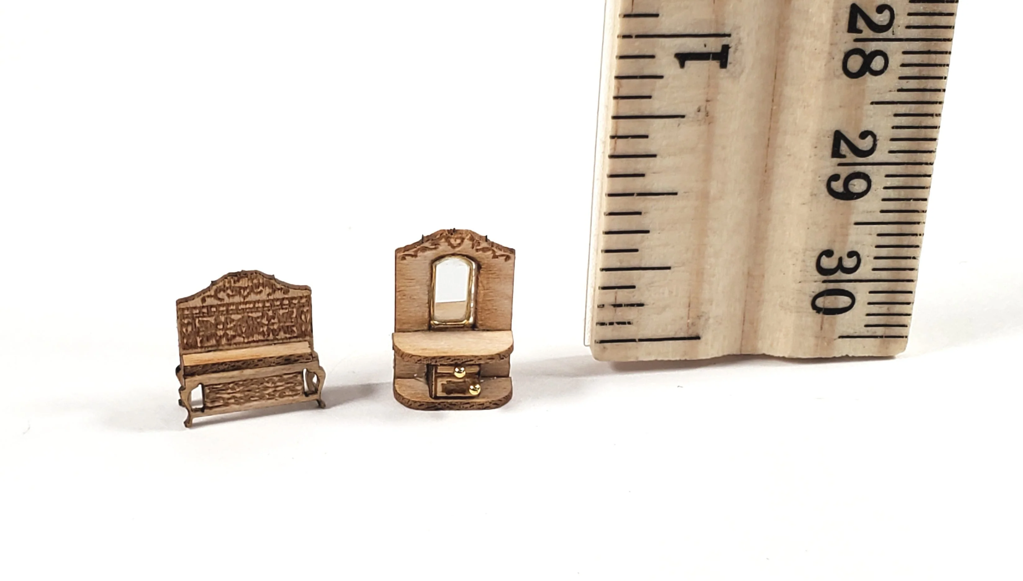 Dollhouse 1:144 Scale Furniture KIT DIY Victorian Hallway Miniature Bench Table - Image 3