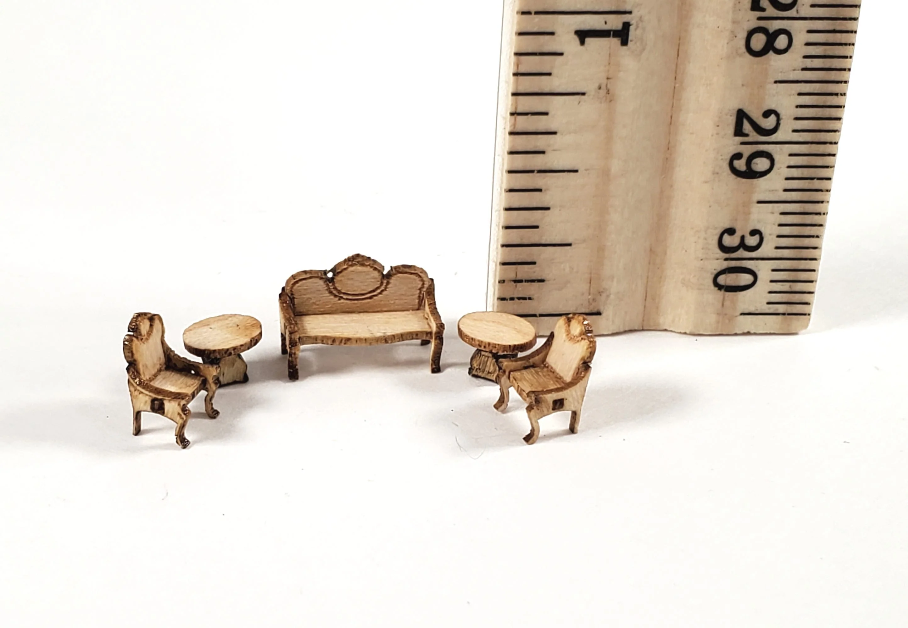 Dollhouse 1:144 Scale Furniture KIT DIY Victorian Living Room Set Sofa Chairs + - Image 4