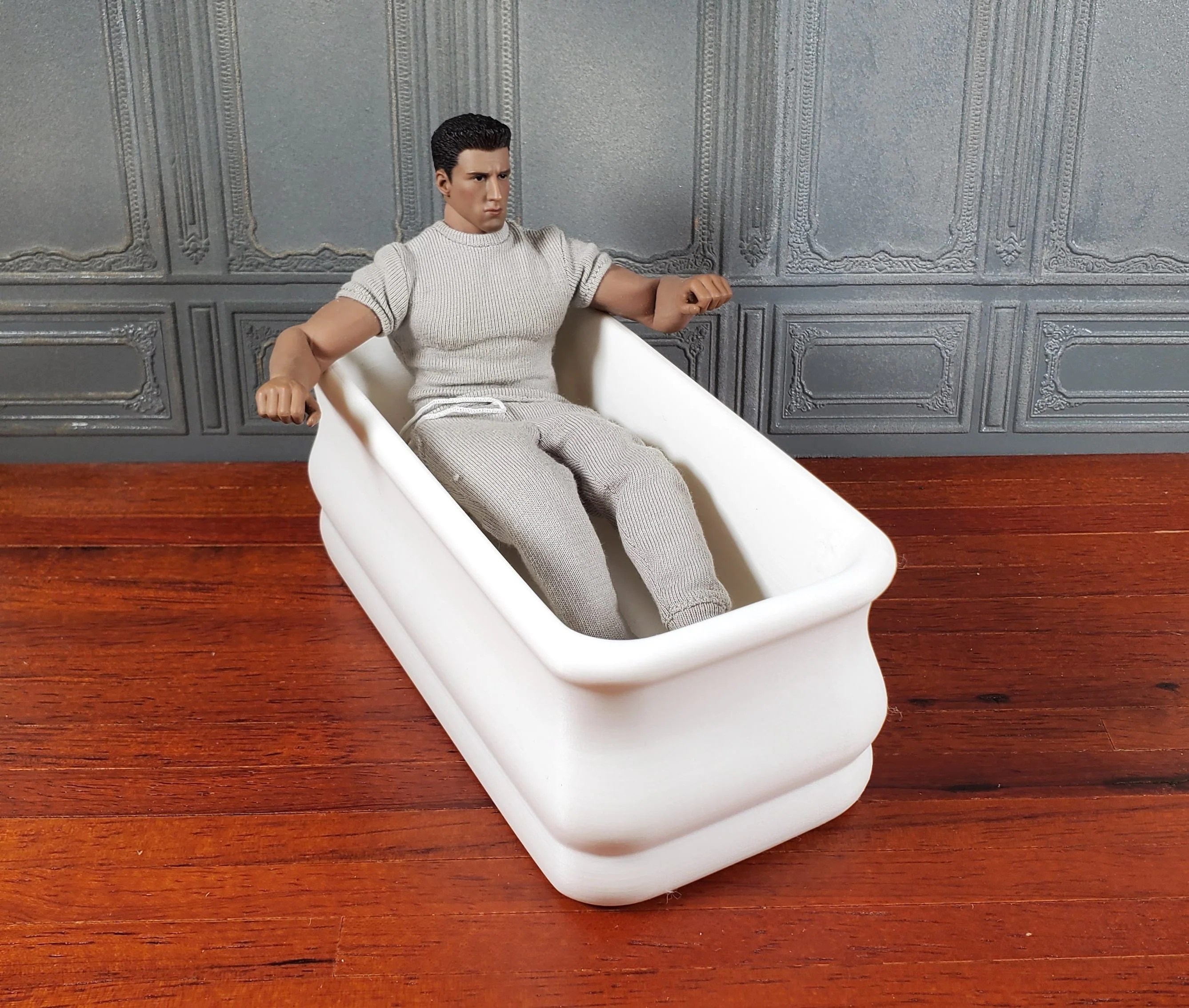 Dollhouse Bathtub Soaking Tub Large Victorian Style 1:12 Scale Miniature - Image 4