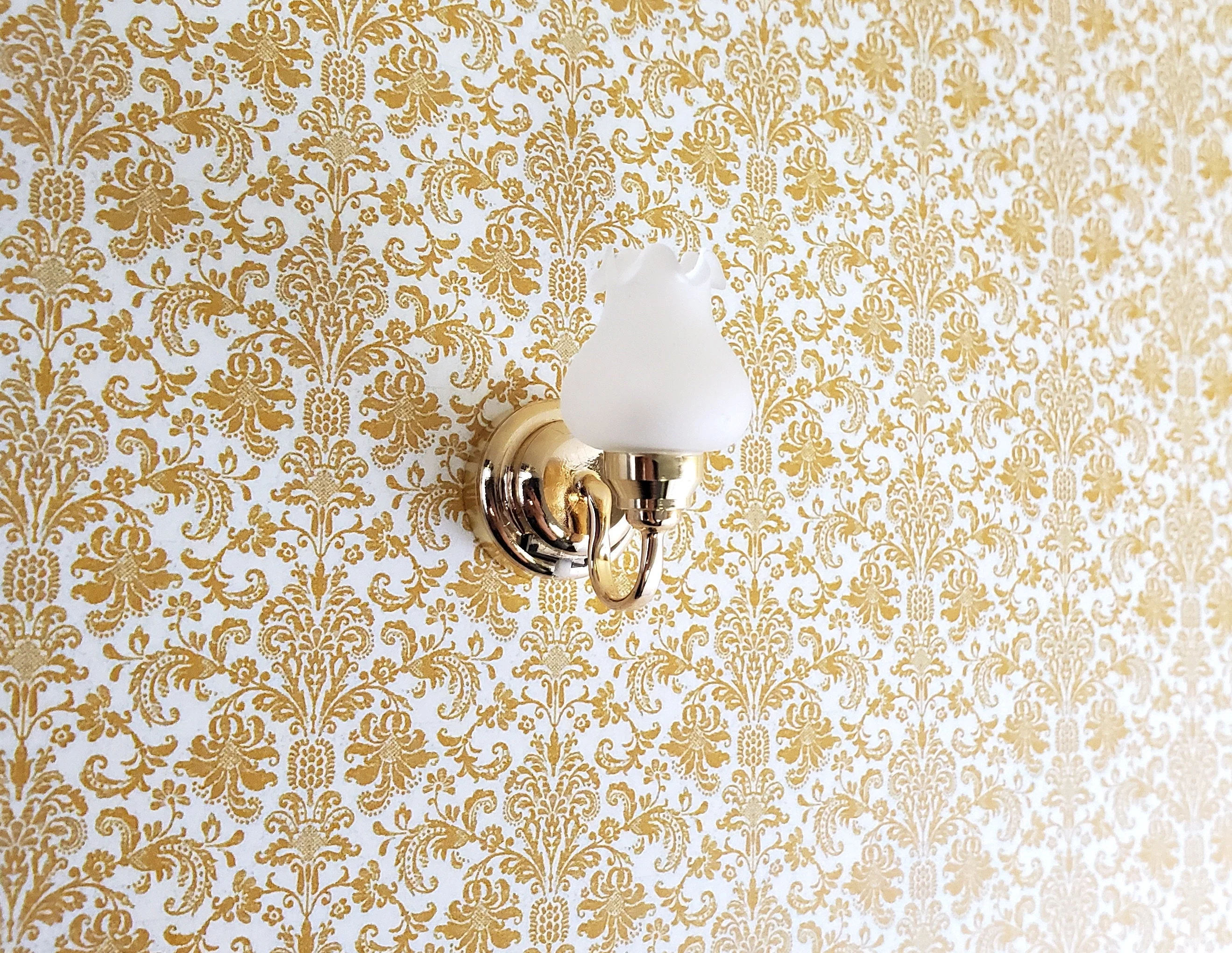 Dollhouse Battery Light Single Tulip Sconce Wand Operated 1:12 Scale Miniature - Image 5