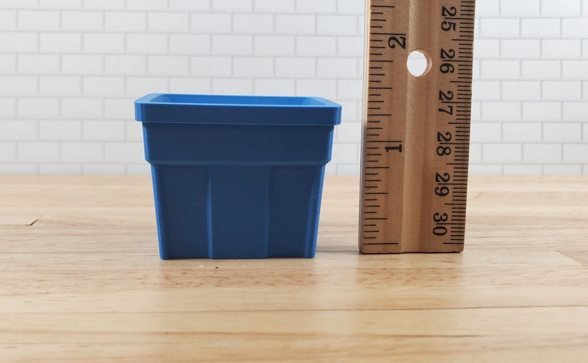 Dollhouse Blue Storage Bin Top Opens 1:12 Scale Model Diorama Action Figures - Image 4