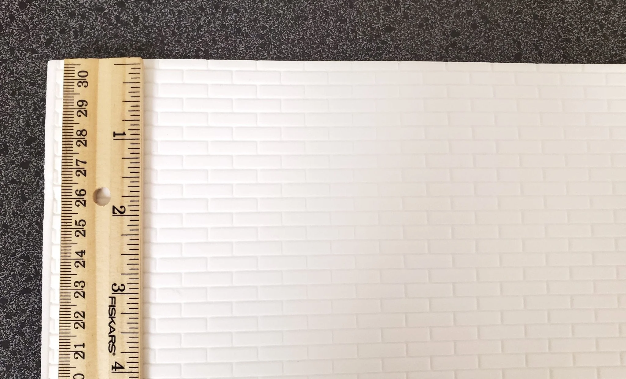 Dollhouse Brick Embossed Foam Board White 1:12 Scale World Model 34925 - Image 4