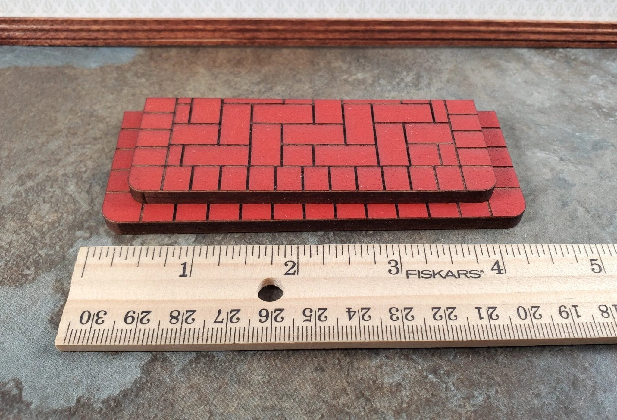 Dollhouse "Brick" Steps Exterior Double 2 pieces 1:12 Scale Miniature Dollhouse Building Supplies - Image 5