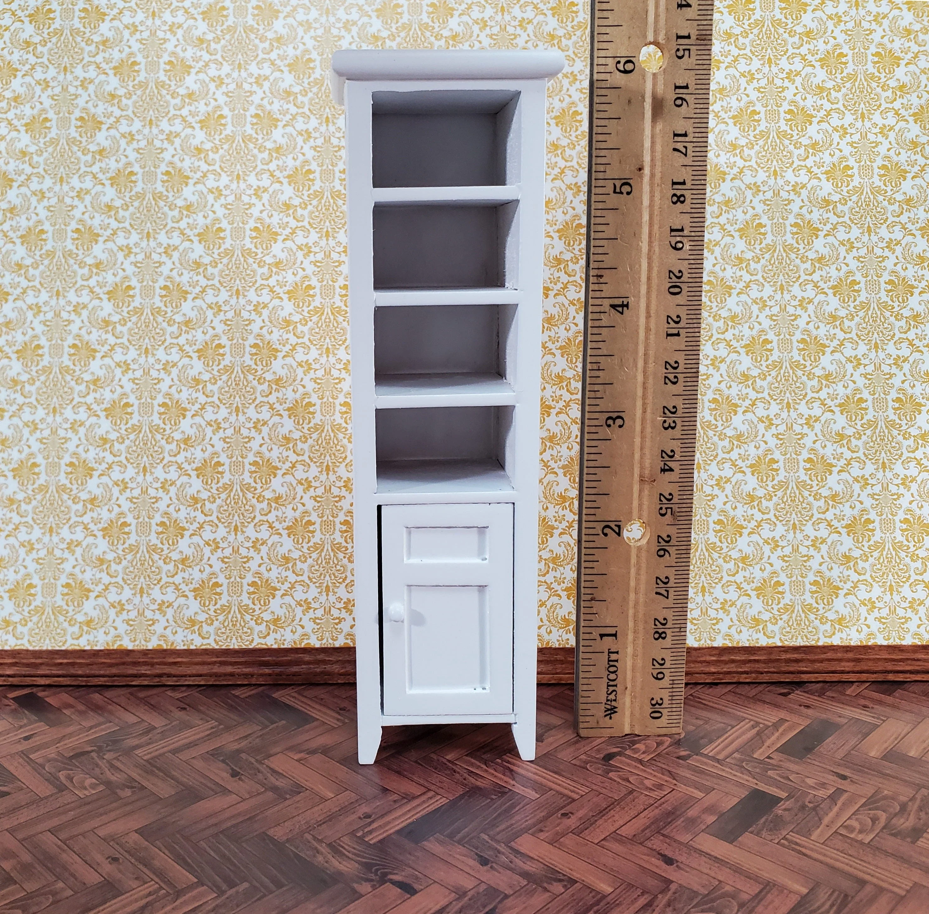 Dollhouse Cabinet for Bathroom Bedroom Kitchen Tall Narrow 1:12 Scale Miniature Furniture - Image 4