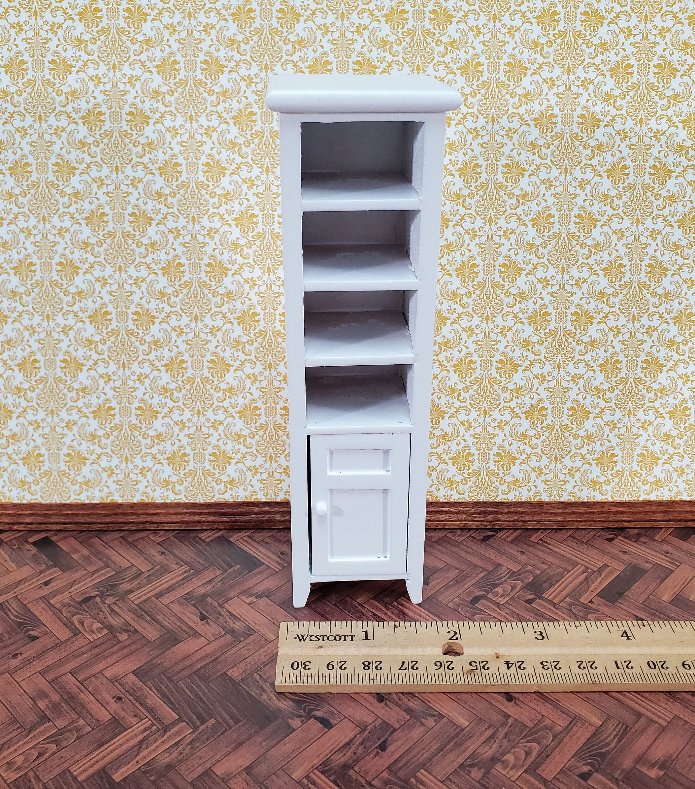 Dollhouse Cabinet for Bathroom Bedroom Kitchen Tall Narrow 1:12 Scale Miniature Furniture - Image 5