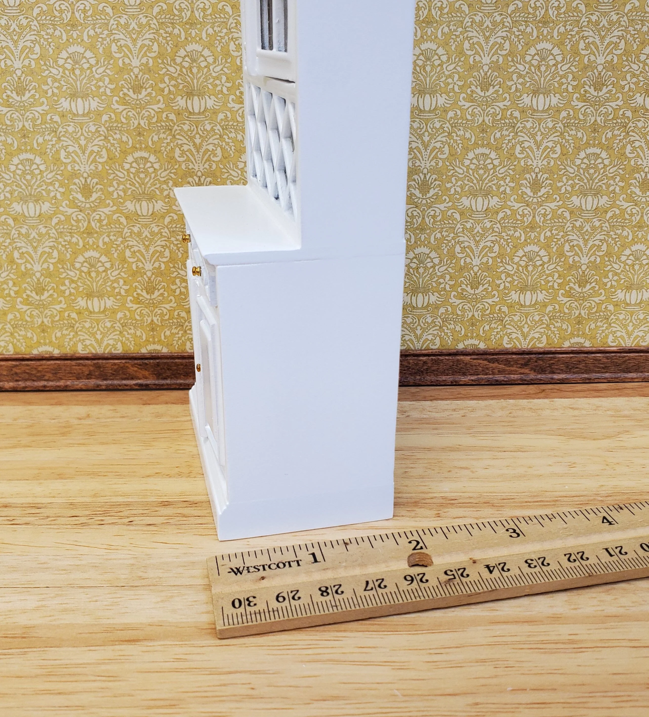 Dollhouse Cabinet Hutch with Wine Rack White Finish 1:12 Scale Miniature Furniture - Image 6