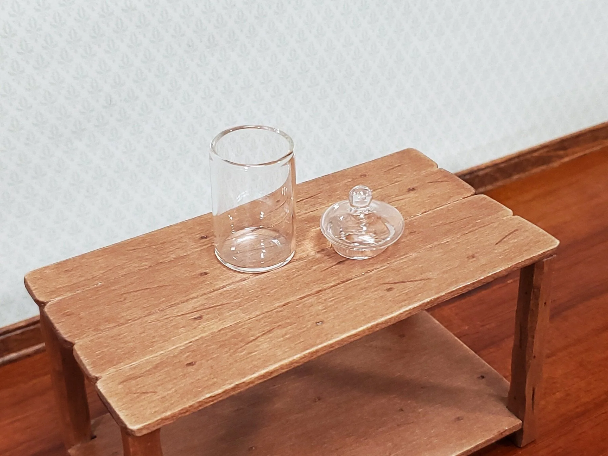 Dollhouse Candy Jar Empty Glass with Lid Tall Wide 1:6 Scale for Miniature Kitchen or Shop - Image 3