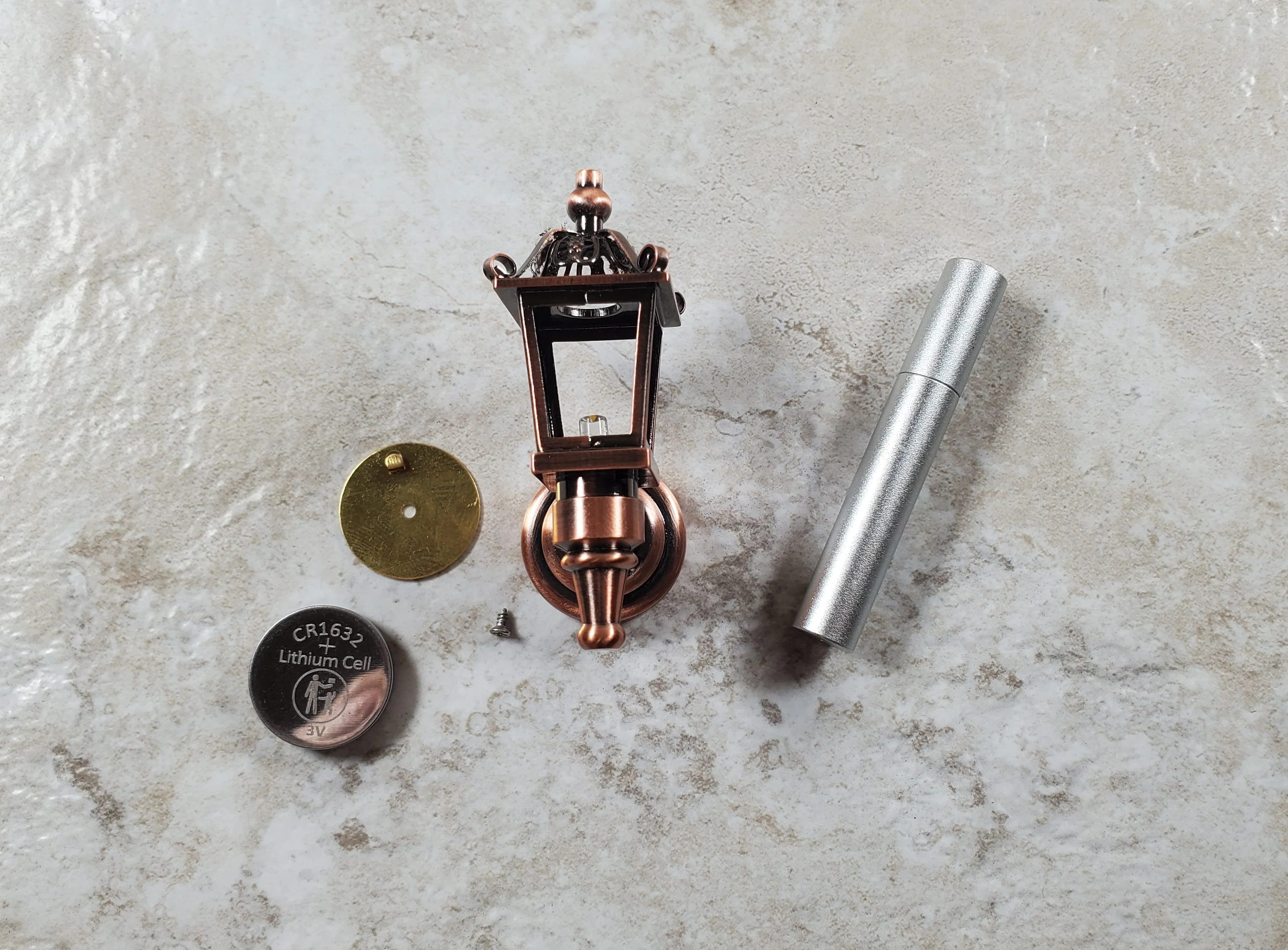 Dollhouse Carriage Light Lantern Bronze Wand Operated Battery 1:12 Scale Coach - Image 4