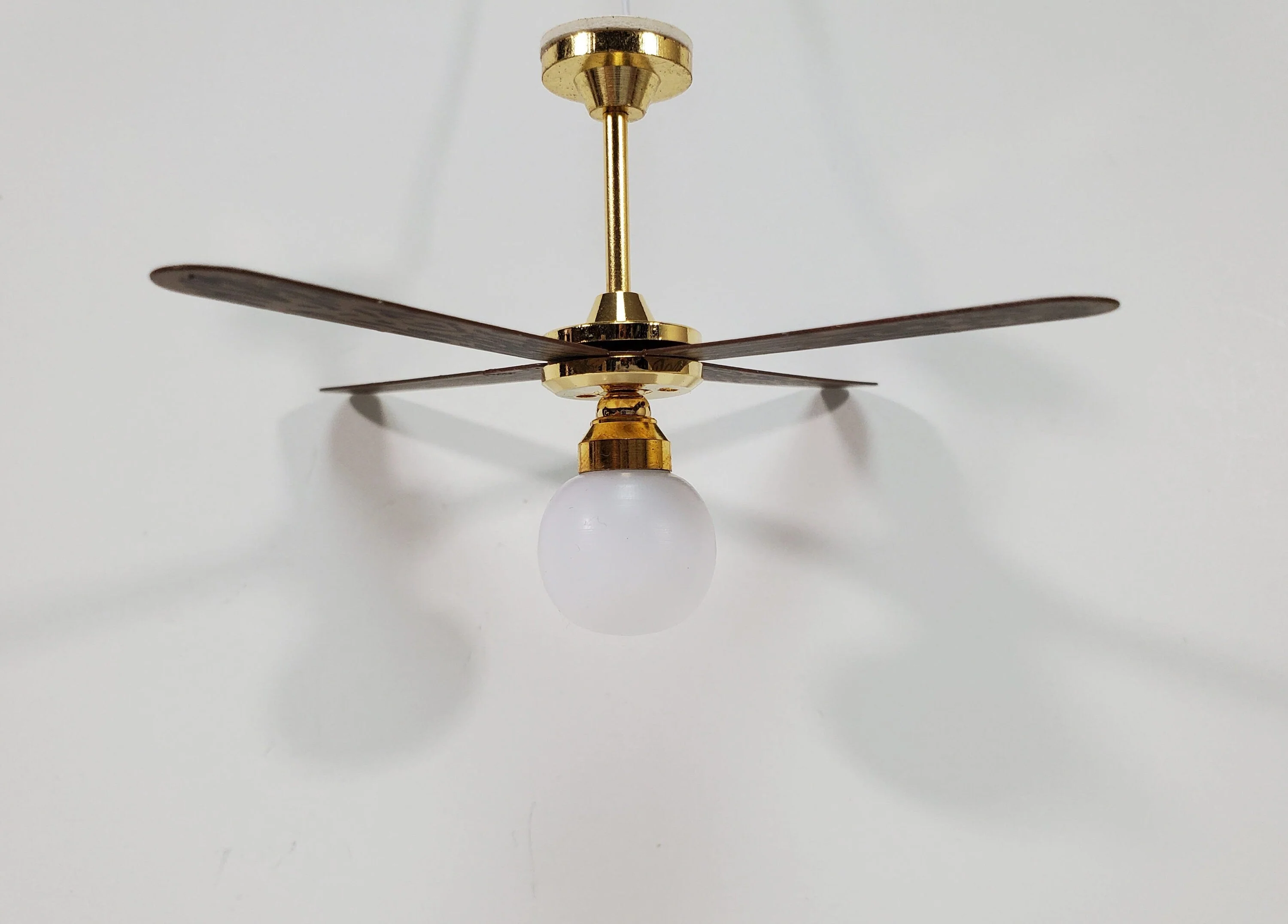 Dollhouse Ceiling Fan Light 4 Blade Plug In Electric 1:12 Scale Miniature 12 Volt - Image 5