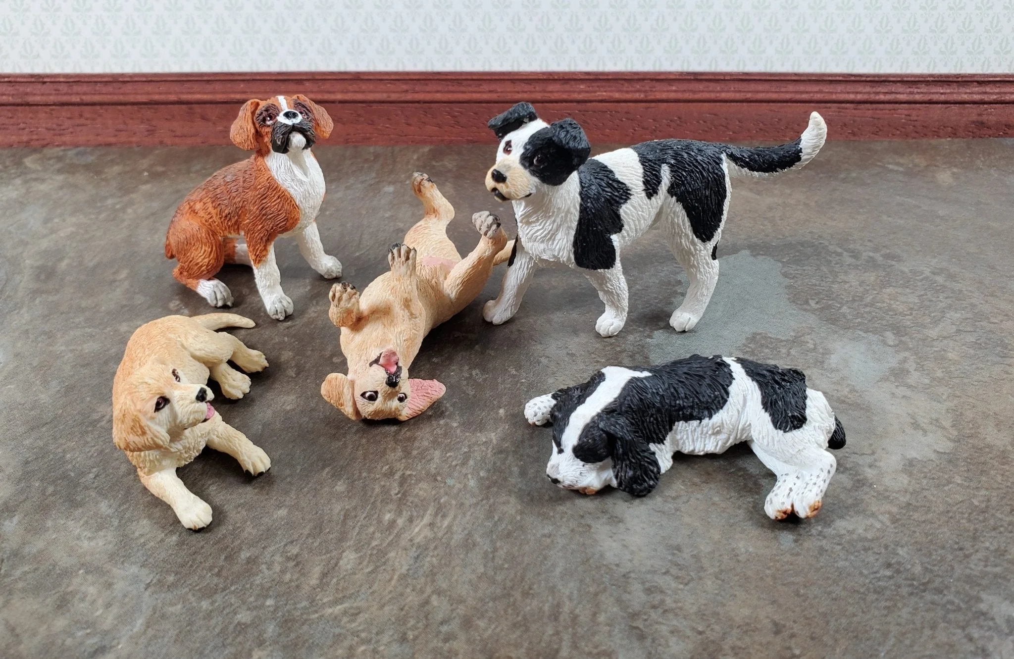 Dollhouse Dog English Springer Spaniel Sleeping 1:12 Scale Miniature Animal - Image 5