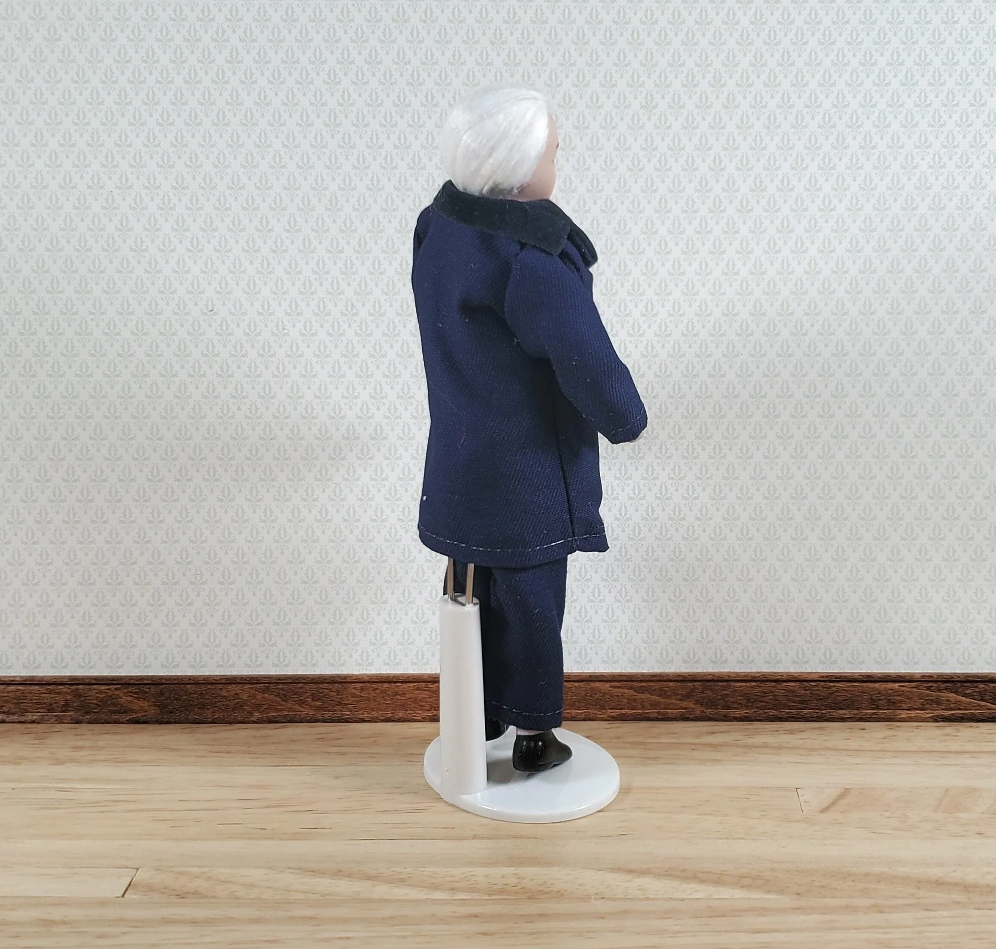Dollhouse Grandpa Grandfather Porcelain Doll Sophisticated 1:12 Scale Miniature - Image 3