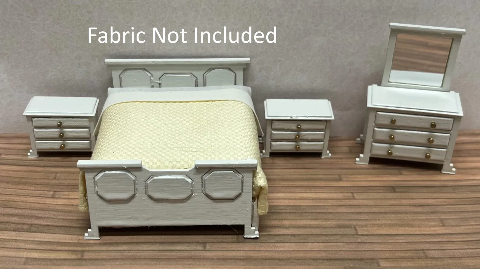 Dollhouse HALF SCALE Furniture DIY Kit Traditional Bedroom Bed Dressers 1:24 - Image 6