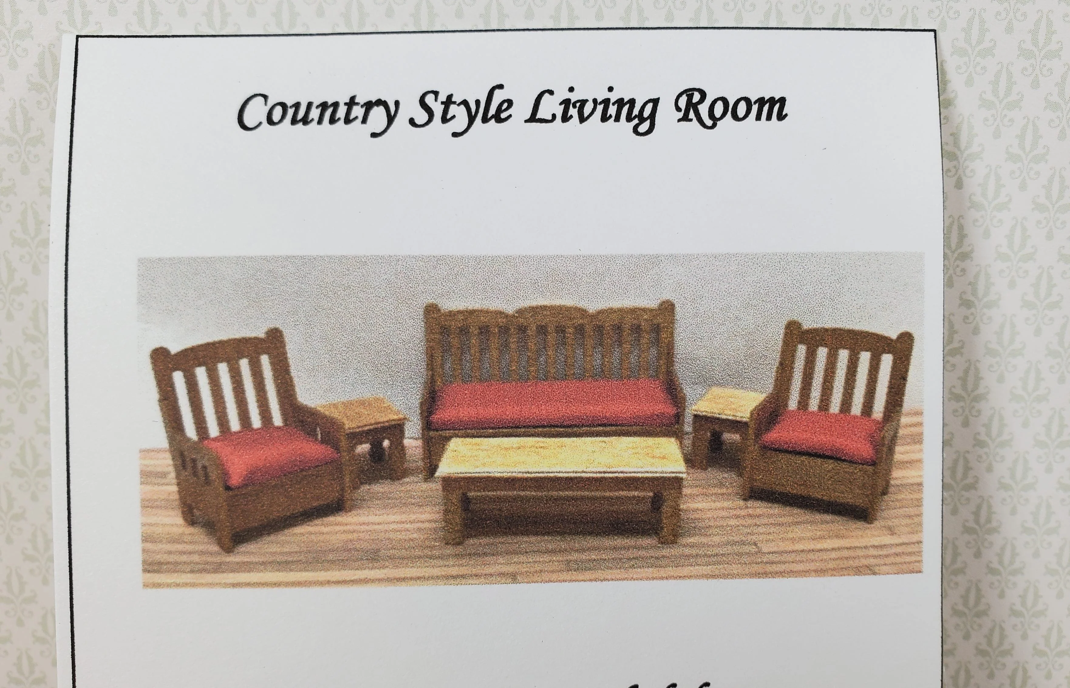 Dollhouse HALF SCALE Furniture KIT DIY Living Room Set Country Style 1:24 Sofa + - Image 3