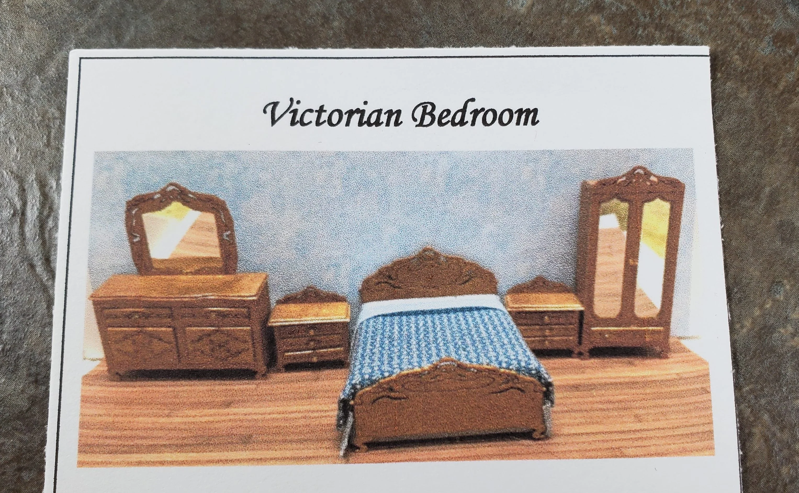 Dollhouse HALF SCALE Furniture KIT DIY Victorian Bedroom Set Bed Dressers + 1:24 - Image 4