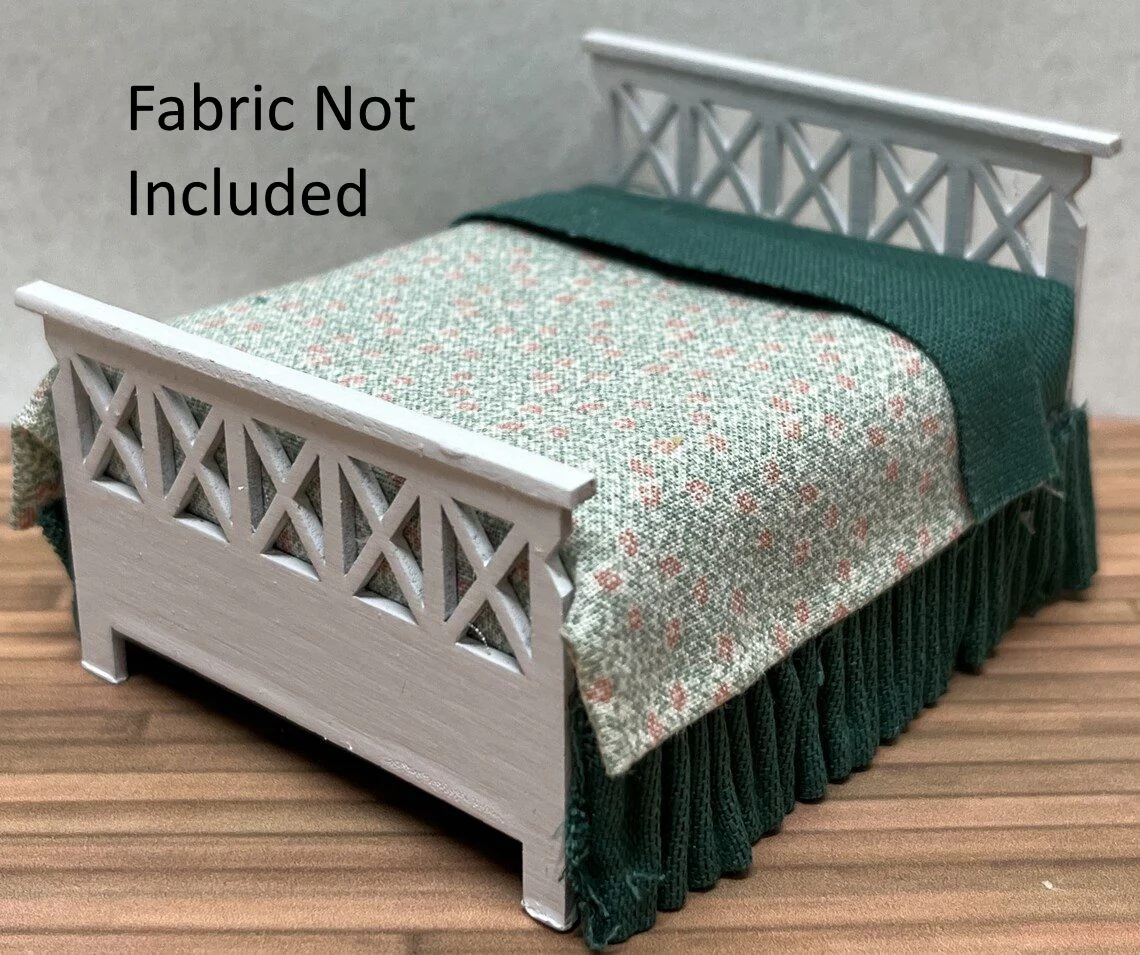 Dollhouse HALF SCALE Furniture KIT Modern Bedroom Bed Dresser Night Stand 1:24 - Image 4