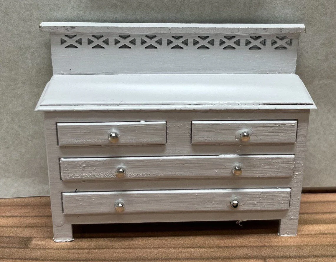 Dollhouse HALF SCALE Furniture KIT Modern Bedroom Bed Dresser Night Stand 1:24 - Image 5