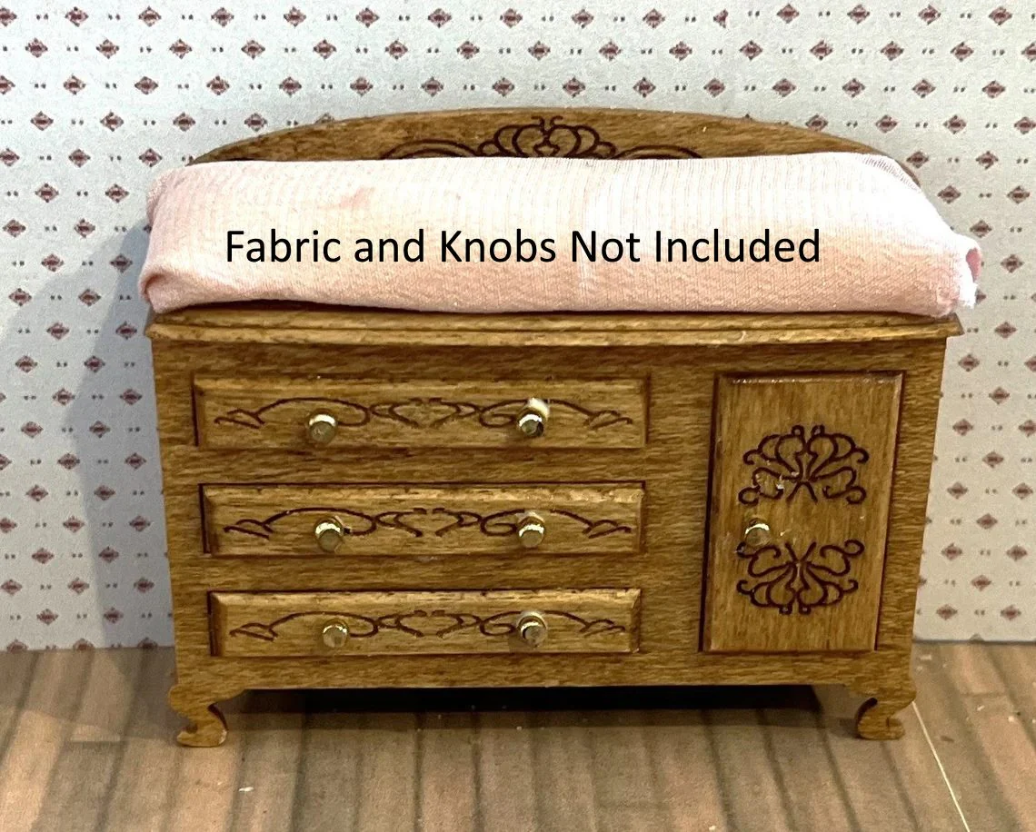 Dollhouse HALF SCALE Furniture KIT Victorian Nursery Set Crib Rocking Chair 1:24 - Image 6