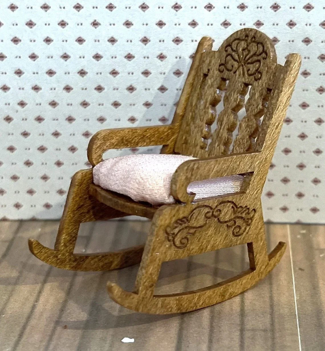 Dollhouse HALF SCALE Furniture KIT Victorian Nursery Set Crib Rocking Chair 1:24 - Image 7