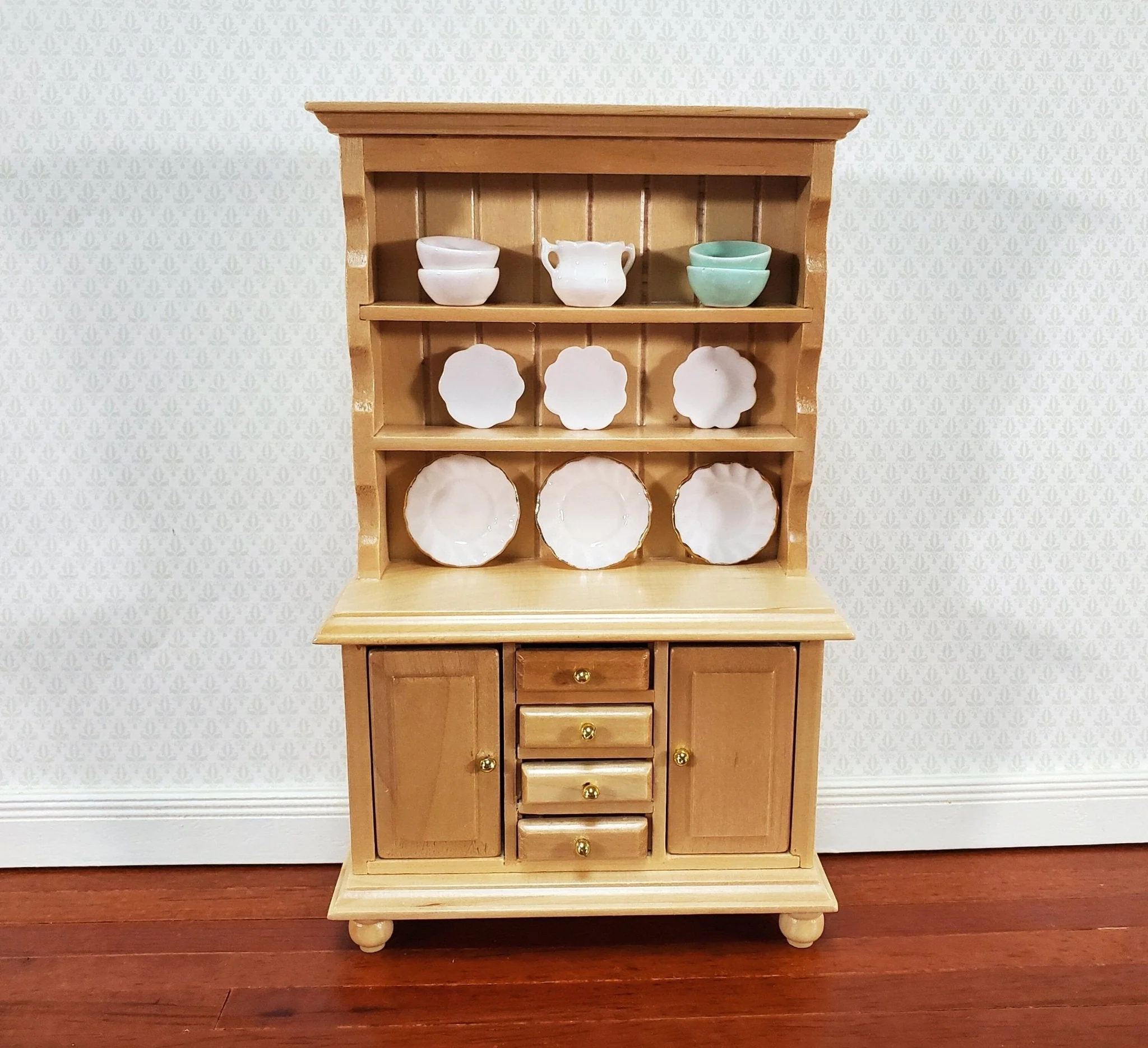 Dollhouse Kitchen Cabinet Cupboard Pine Finish 1:12 Scale Miniature Furniture - Image 4