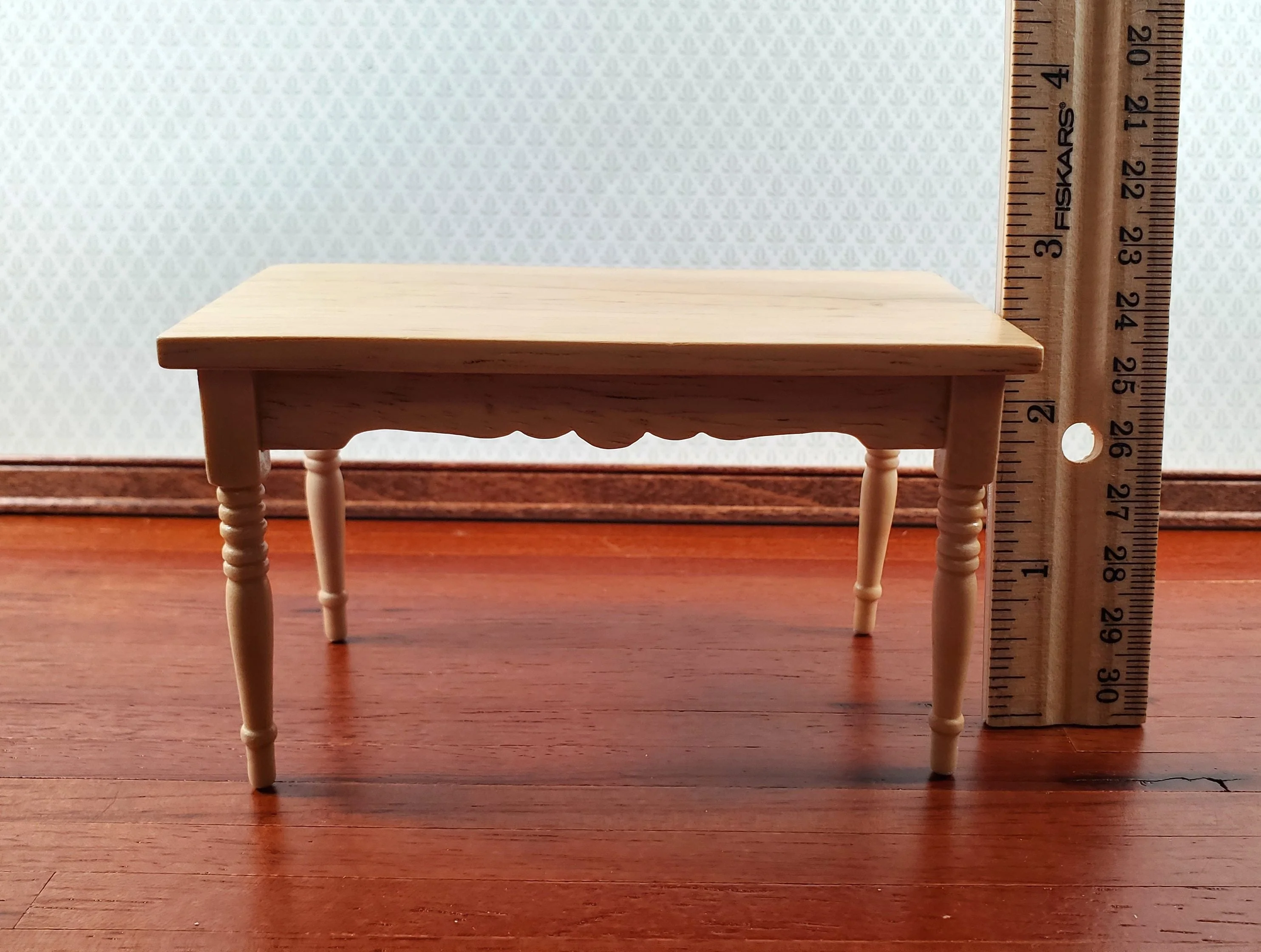 Dollhouse Kitchen Table & 4 Chairs Set Light Oak Finish 1:12 Scale Miniature Furniture - Image 6