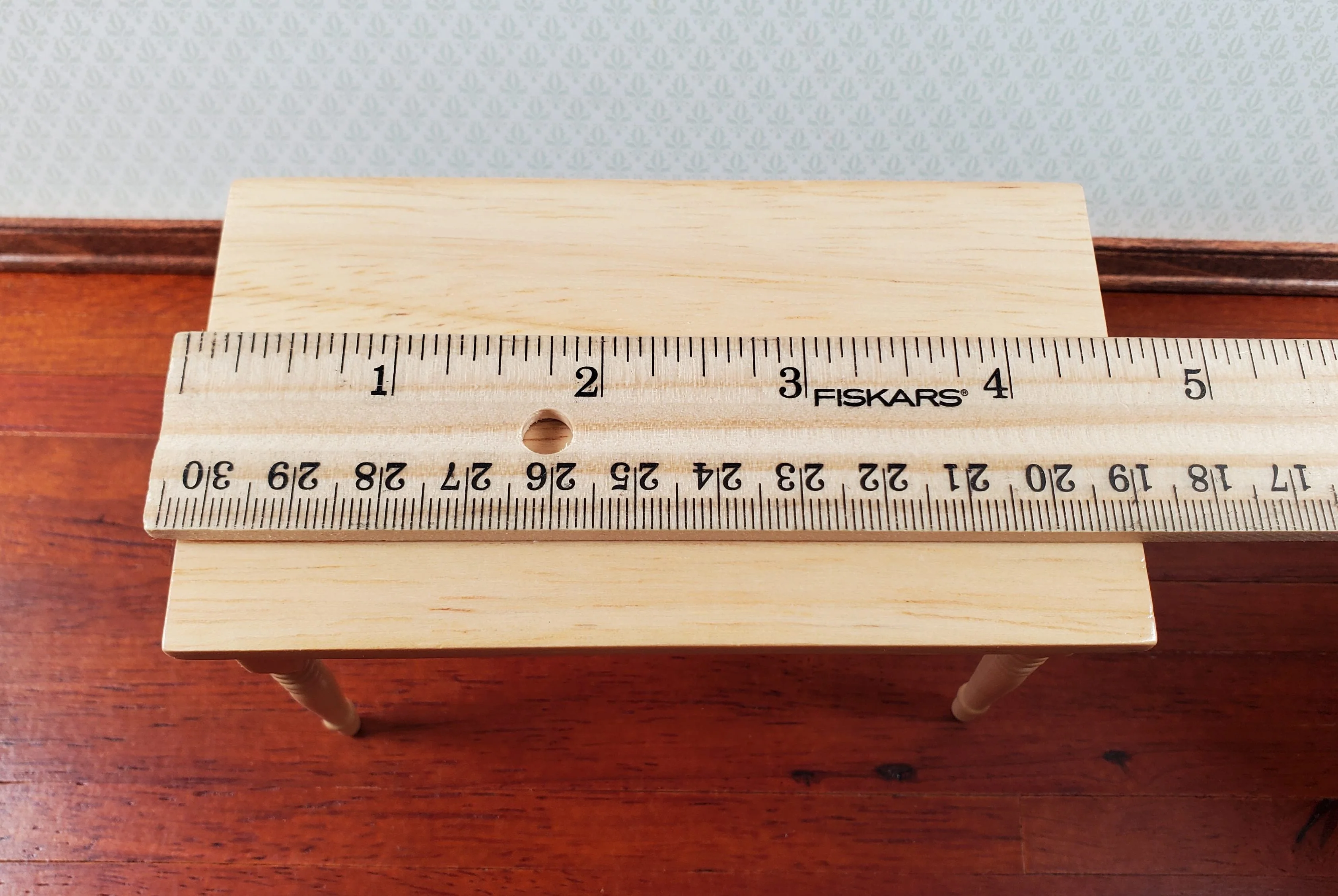 Dollhouse Kitchen Table & 4 Chairs Set Light Oak Finish 1:12 Scale Miniature Furniture - Image 8