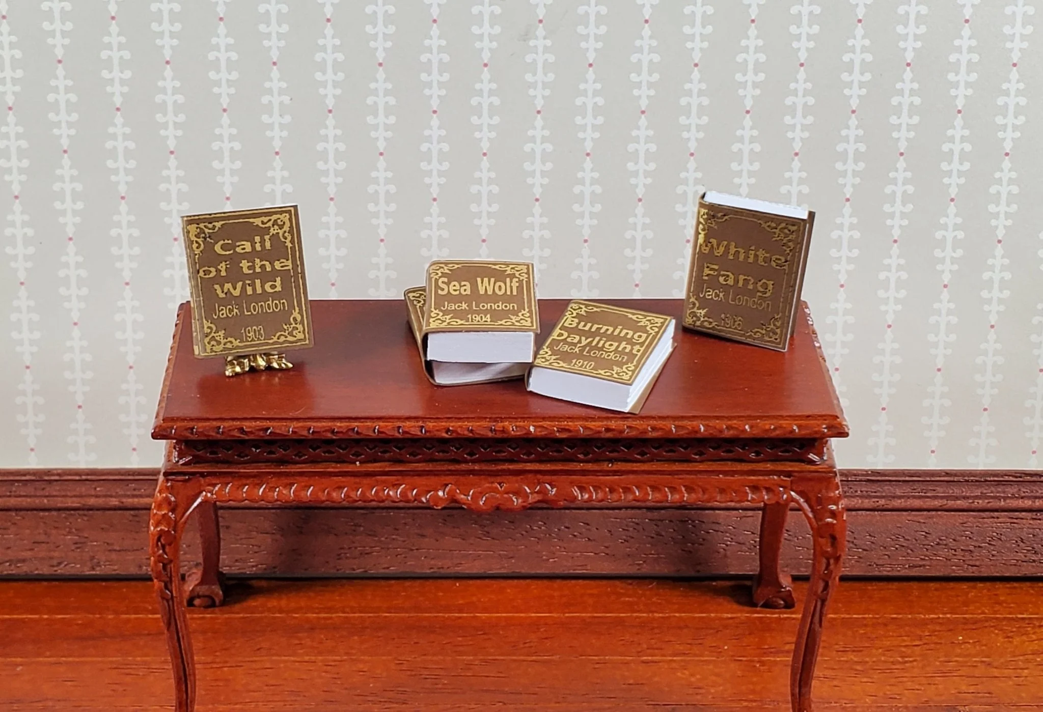 Dollhouse Miniature Books Set of 5 Jack London Set 1:12 Scale (blank inside) - Image 3