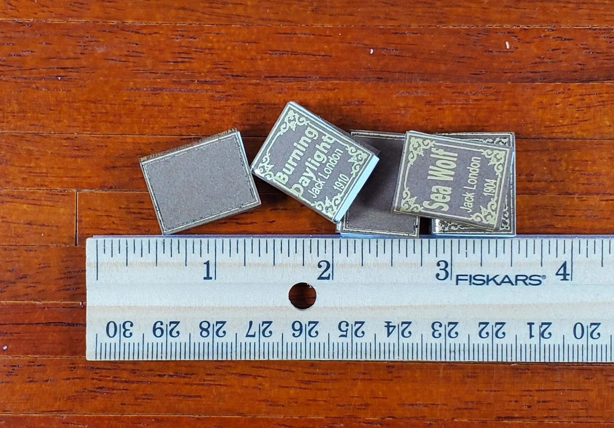 Dollhouse Miniature Books Set of 5 Jack London Set 1:12 Scale (blank inside) - Image 4