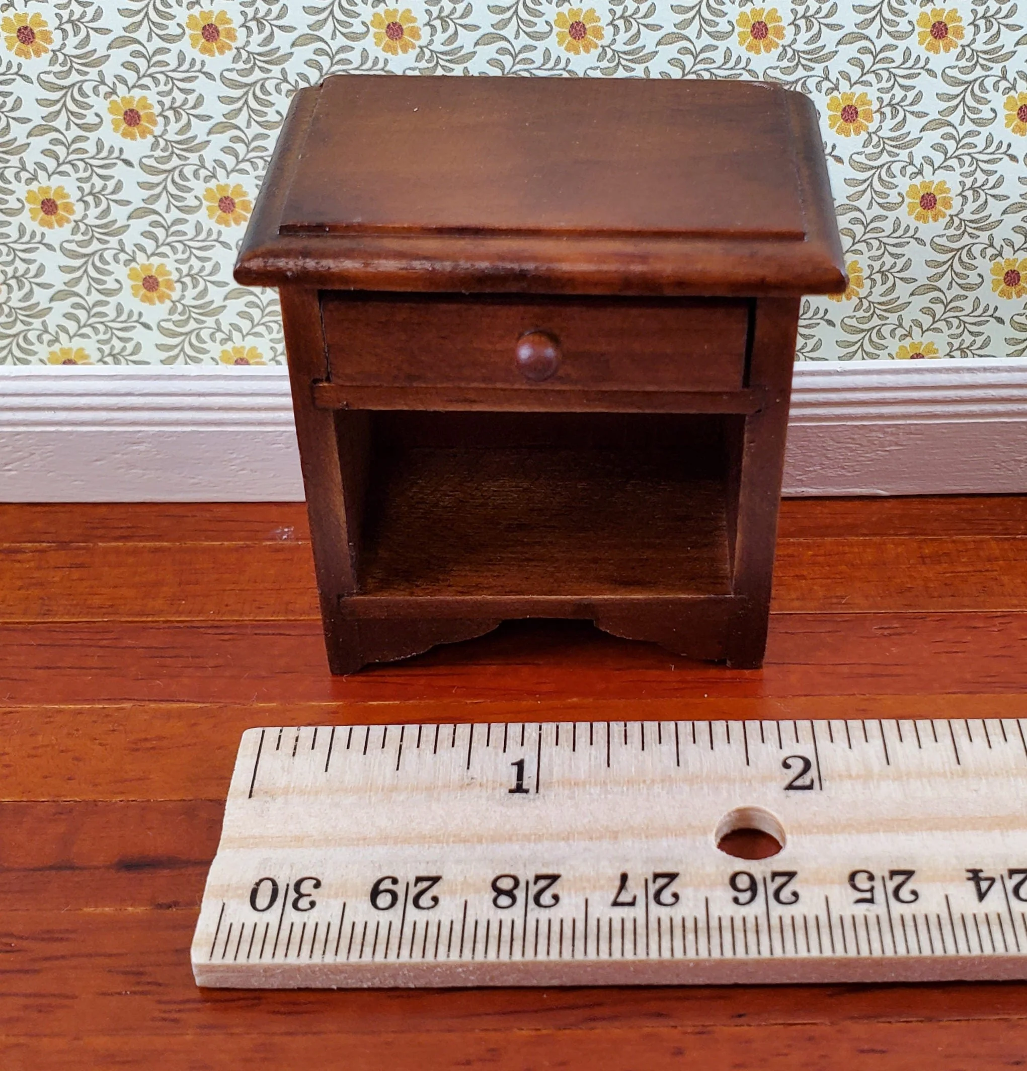 Dollhouse Miniature Nightstand Side Table with Drawer 1:12 Scale Furniture - Image 5