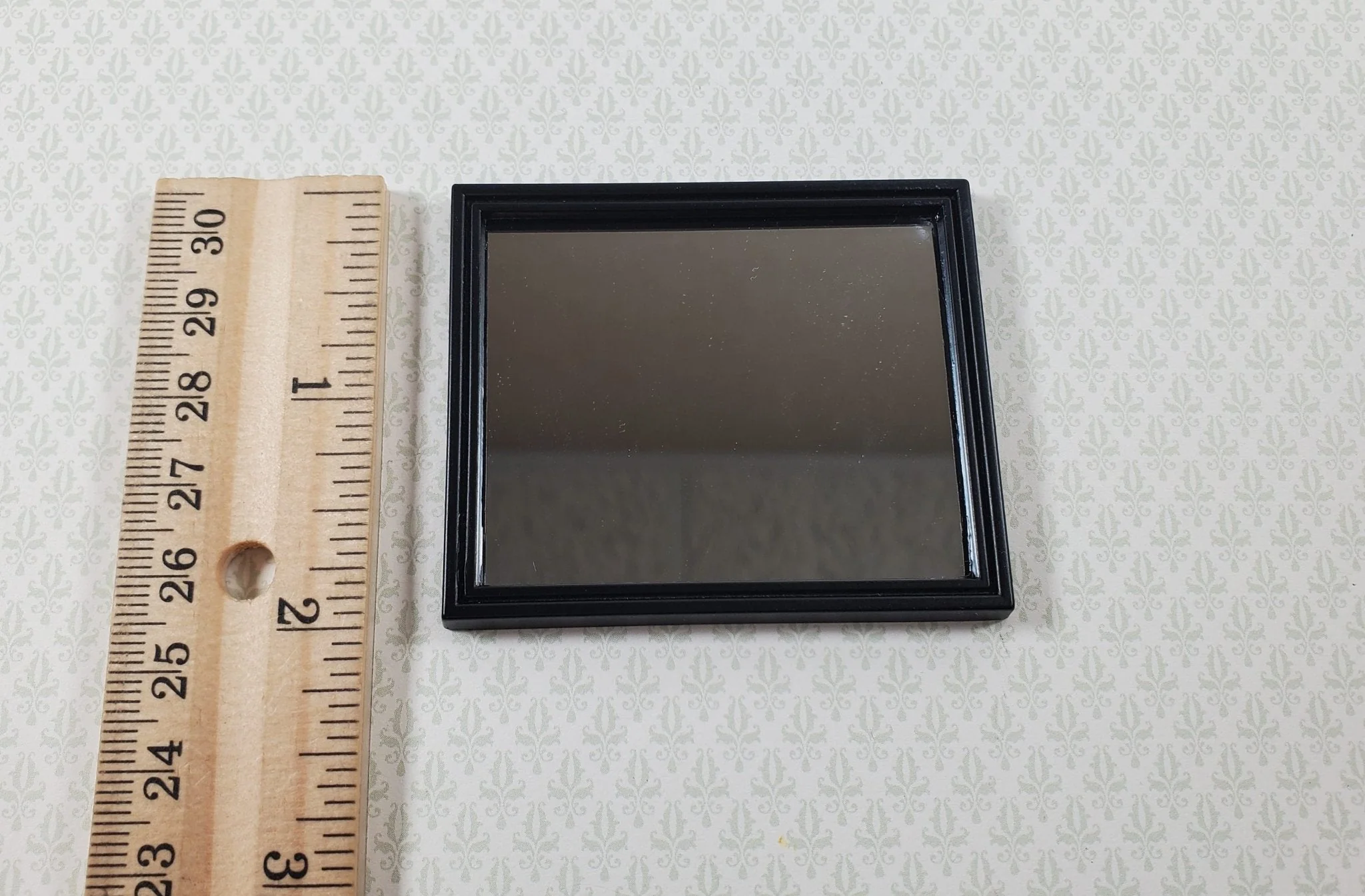 Dollhouse Mirror Slim Black Metal Frame Modern Style 1:12 Scale Miniature - Image 4