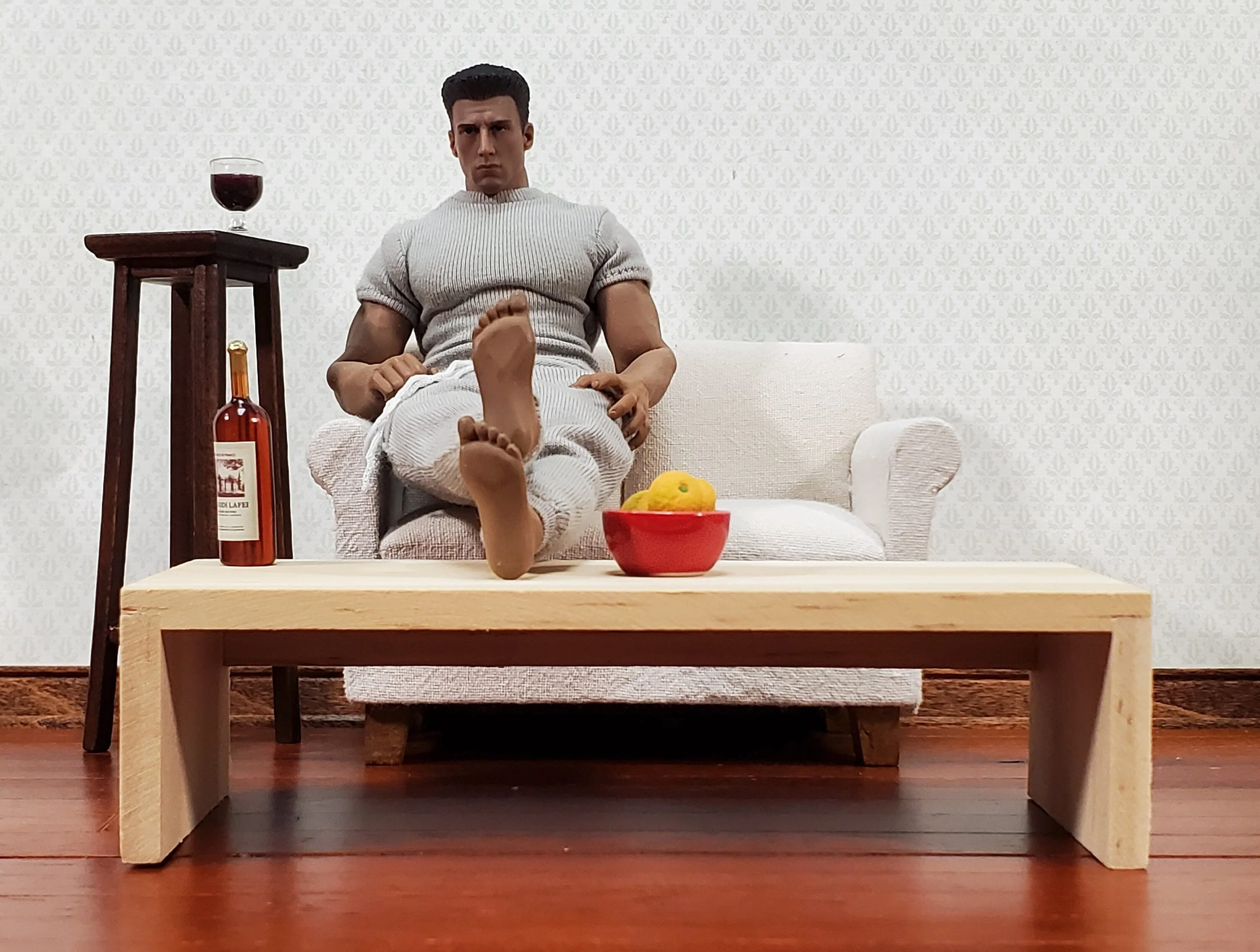 Dollhouse Modern Coffee Table Unpainted Wood 1:12 Scale Miniature Furniture DIY - Image 3