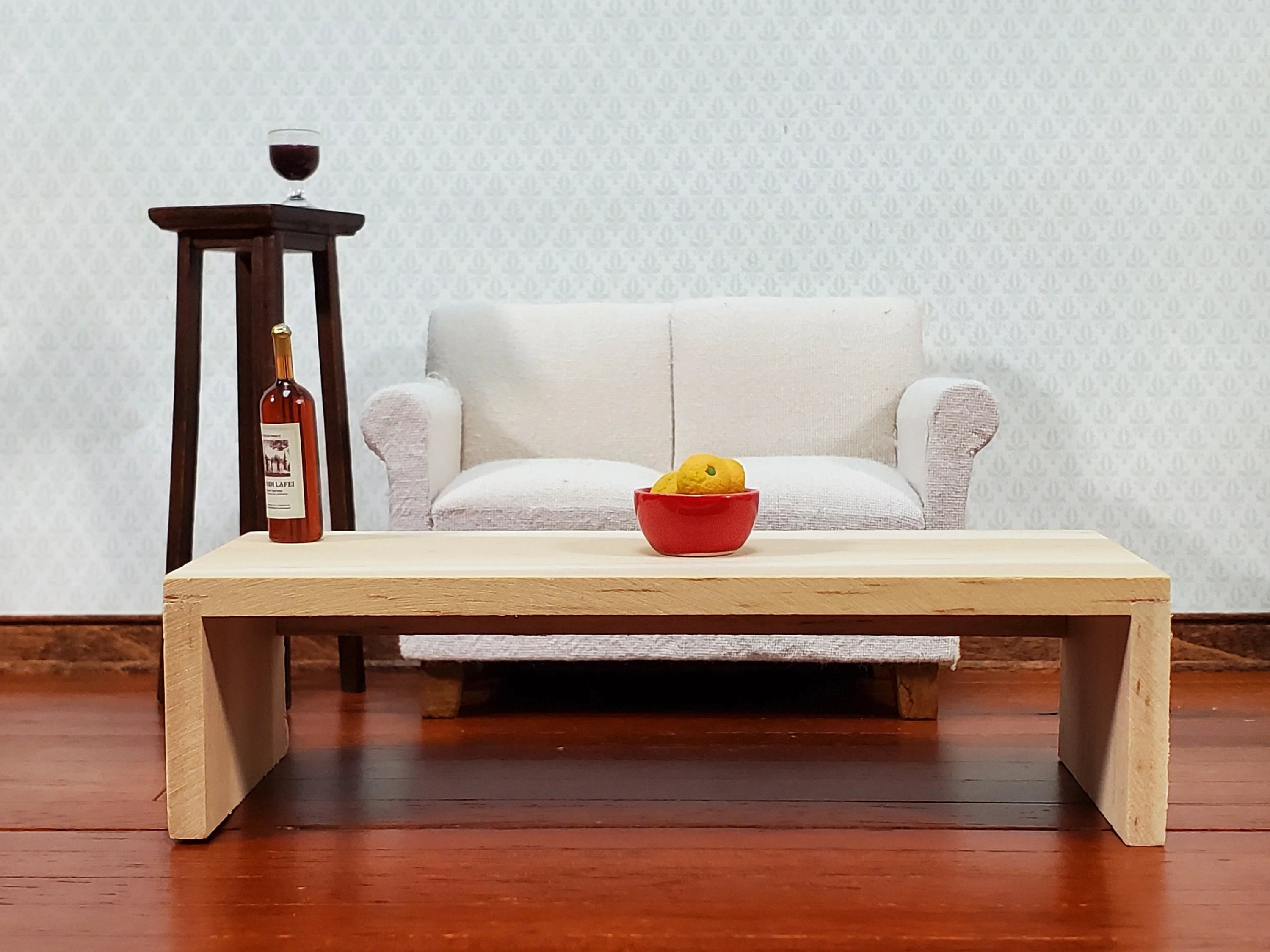 Dollhouse Modern Coffee Table Unpainted Wood 1:12 Scale Miniature Furniture DIY - Image 4