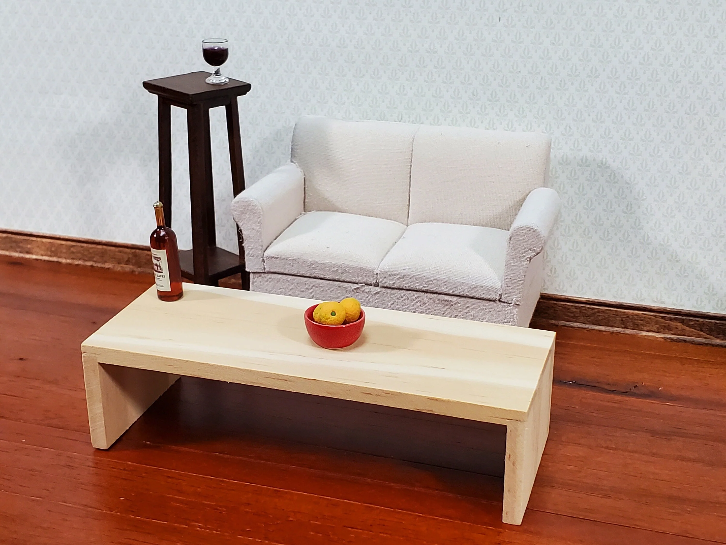 Dollhouse Modern Coffee Table Unpainted Wood 1:12 Scale Miniature Furniture DIY - Image 5