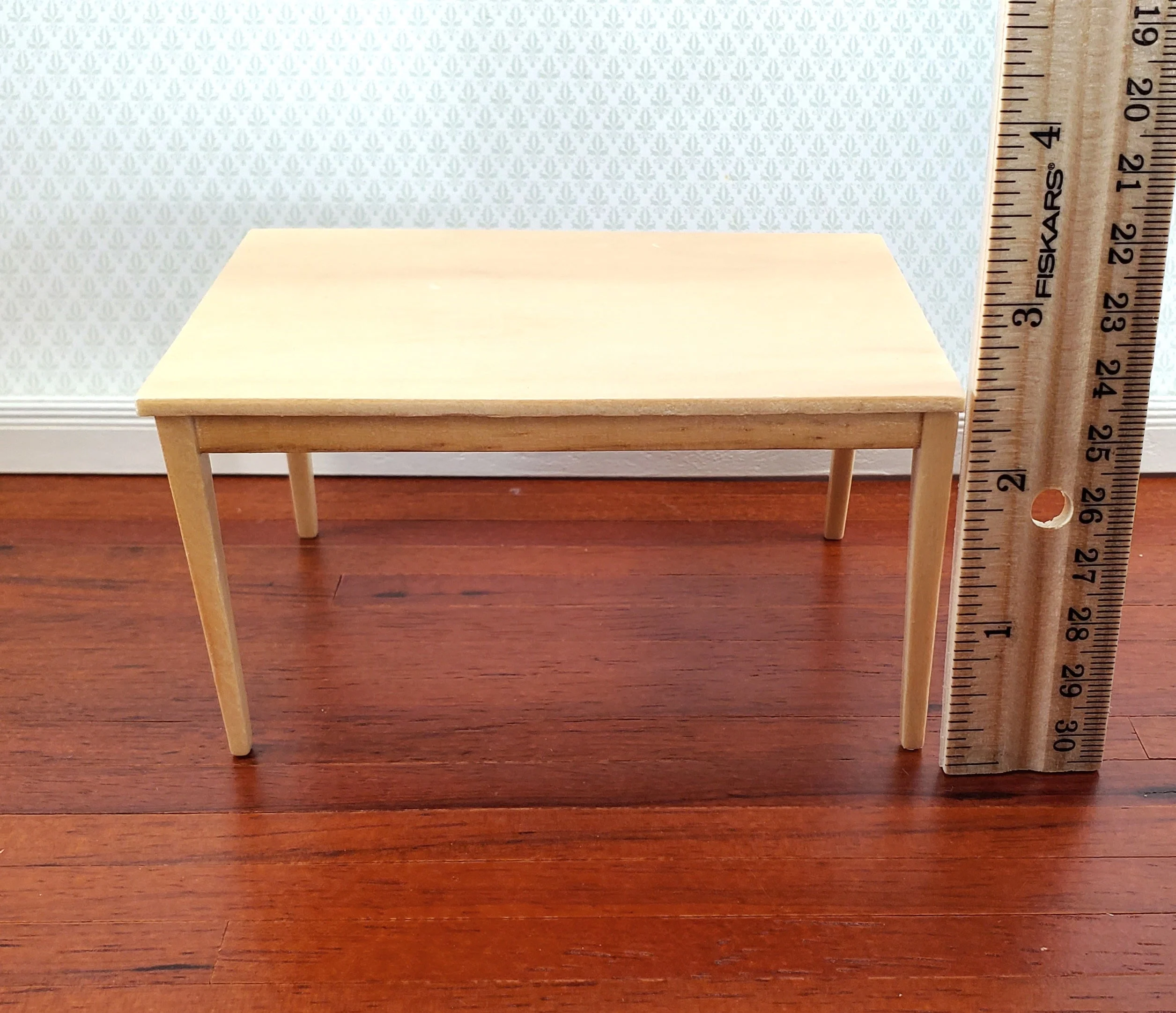 Dollhouse Modern Table Kitchen Dining Room Light Oak Finish 1:12 Scale Furniture - Image 5