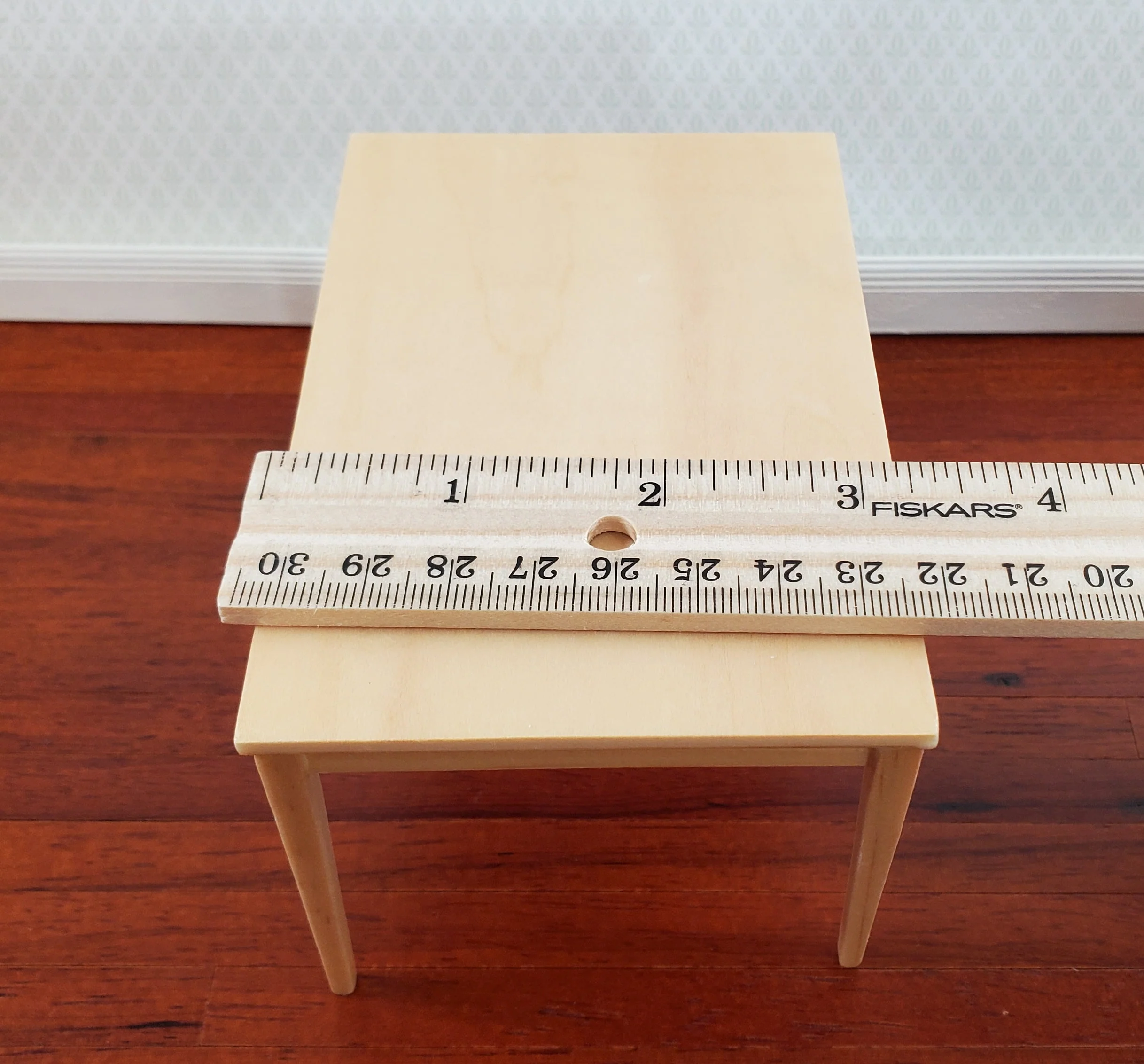 Dollhouse Modern Table Kitchen Dining Room Light Oak Finish 1:12 Scale Furniture - Image 6