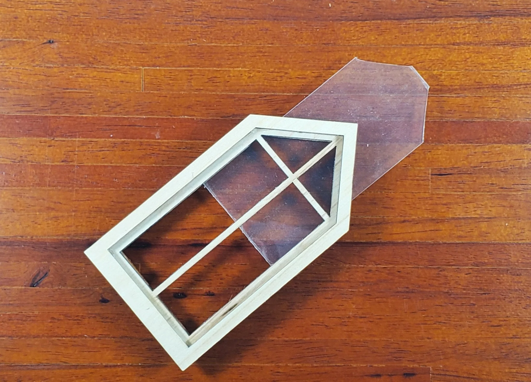 Dollhouse Peaked Window 45 Degrees Wood Acrylic 1:12 Scale Miniature by Alessio - Image 3