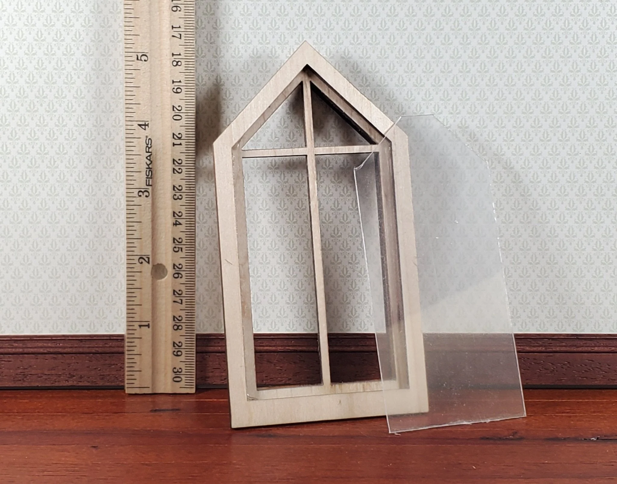 Dollhouse Peaked Window 45 Degrees Wood Acrylic 1:12 Scale Miniature by Alessio - Image 4