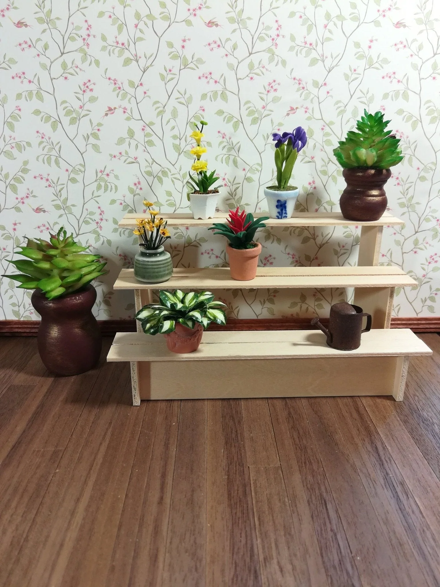 Dollhouse Shelves for Shop or Garden Unpainted Wood 1:12 Scale Miniature - Image 3