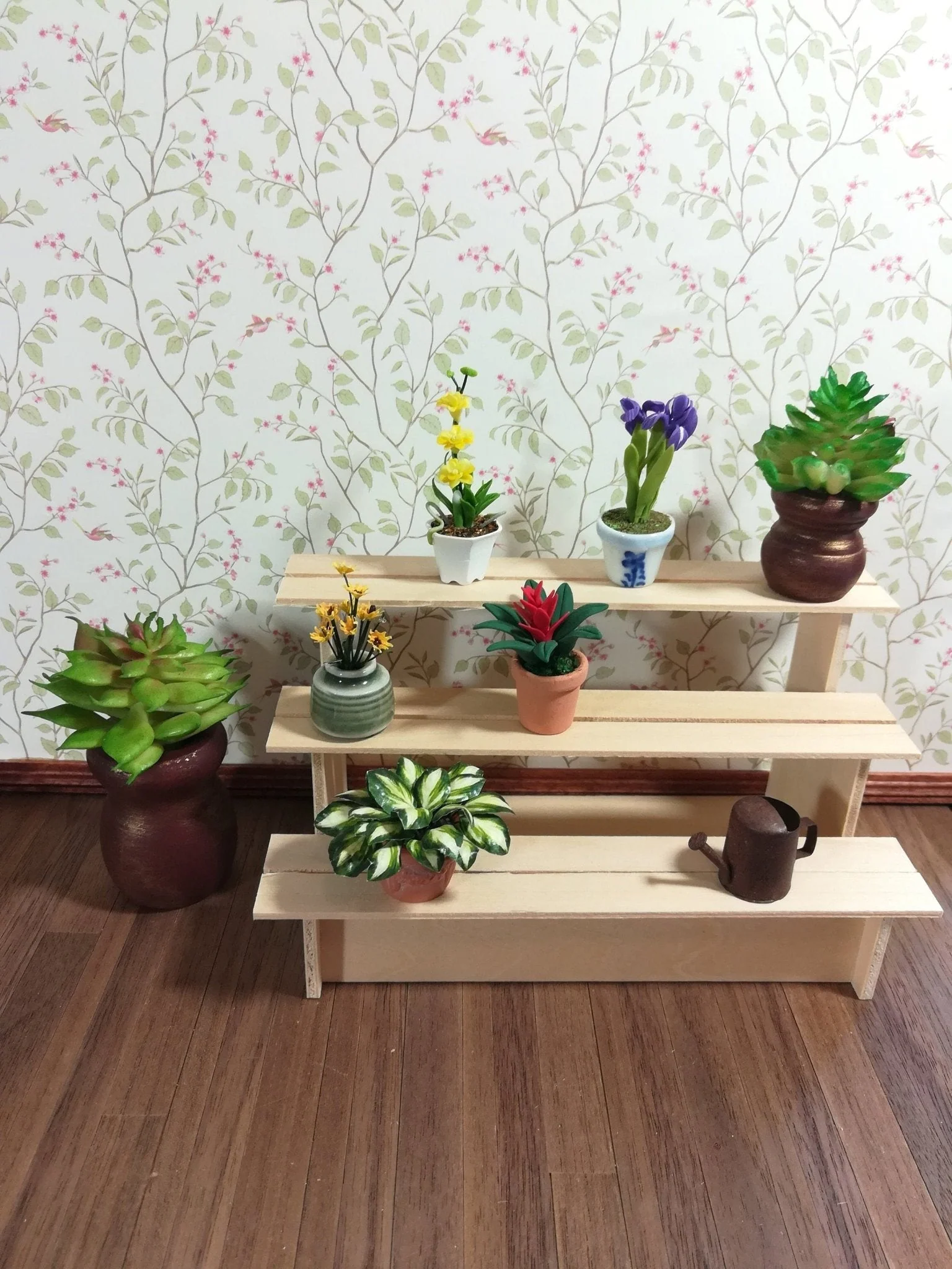 Dollhouse Shelves for Shop or Garden Unpainted Wood 1:12 Scale Miniature - Image 4