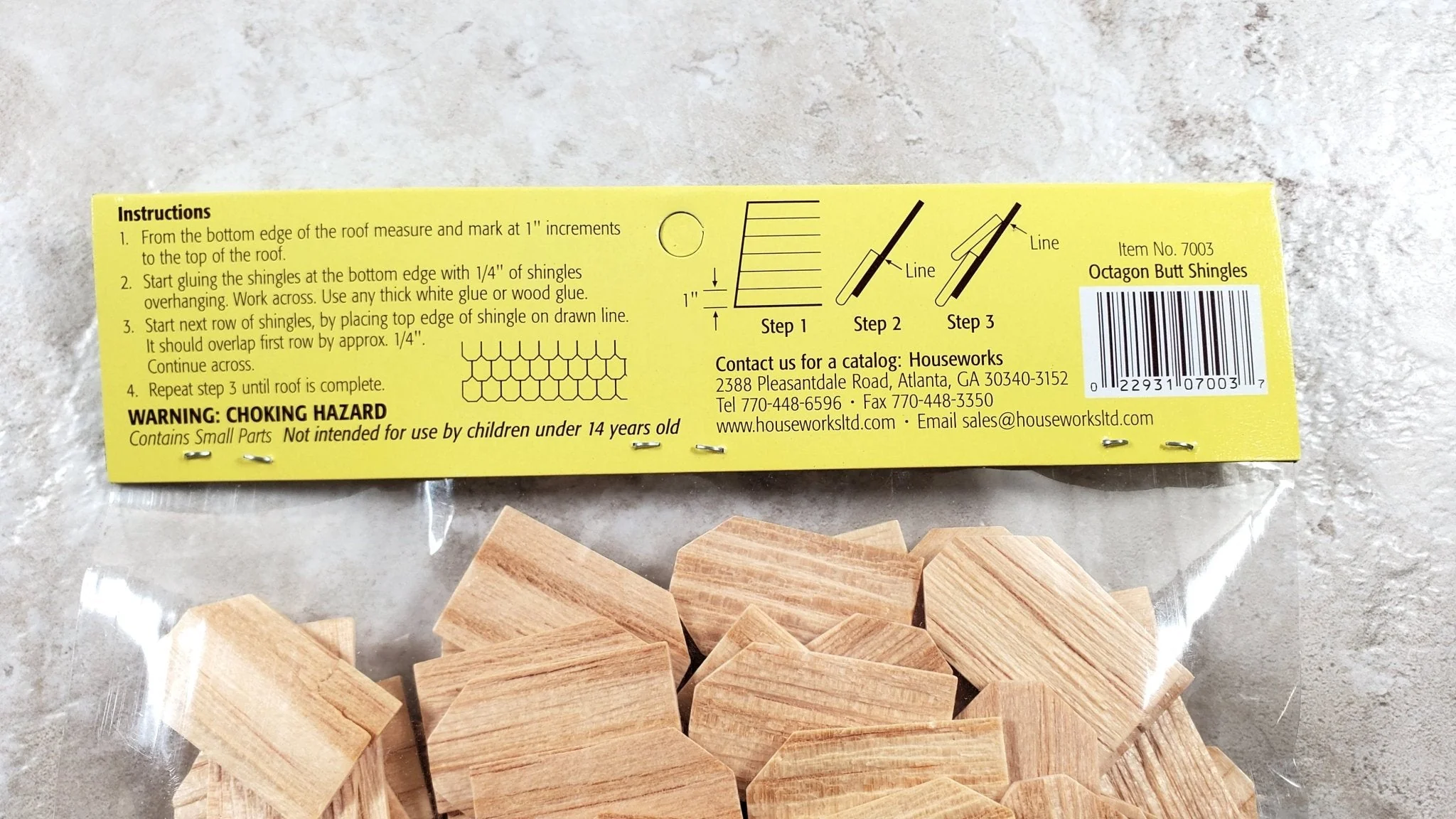 Dollhouse Shingles Octagon 100 Pieces Light Wood 1:12 Scale Houseworks #7003 - Image 5