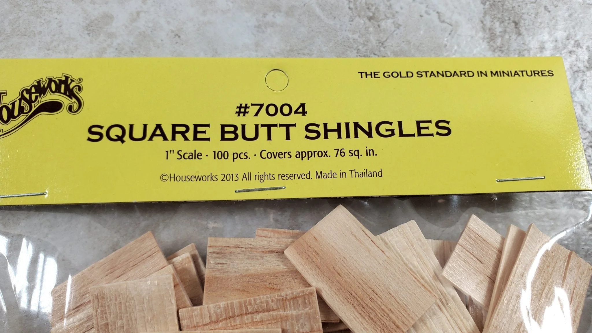 Dollhouse Shingles Square End 100 Pieces Light Wood 1:12 Scale Houseworks #7004 - Image 3