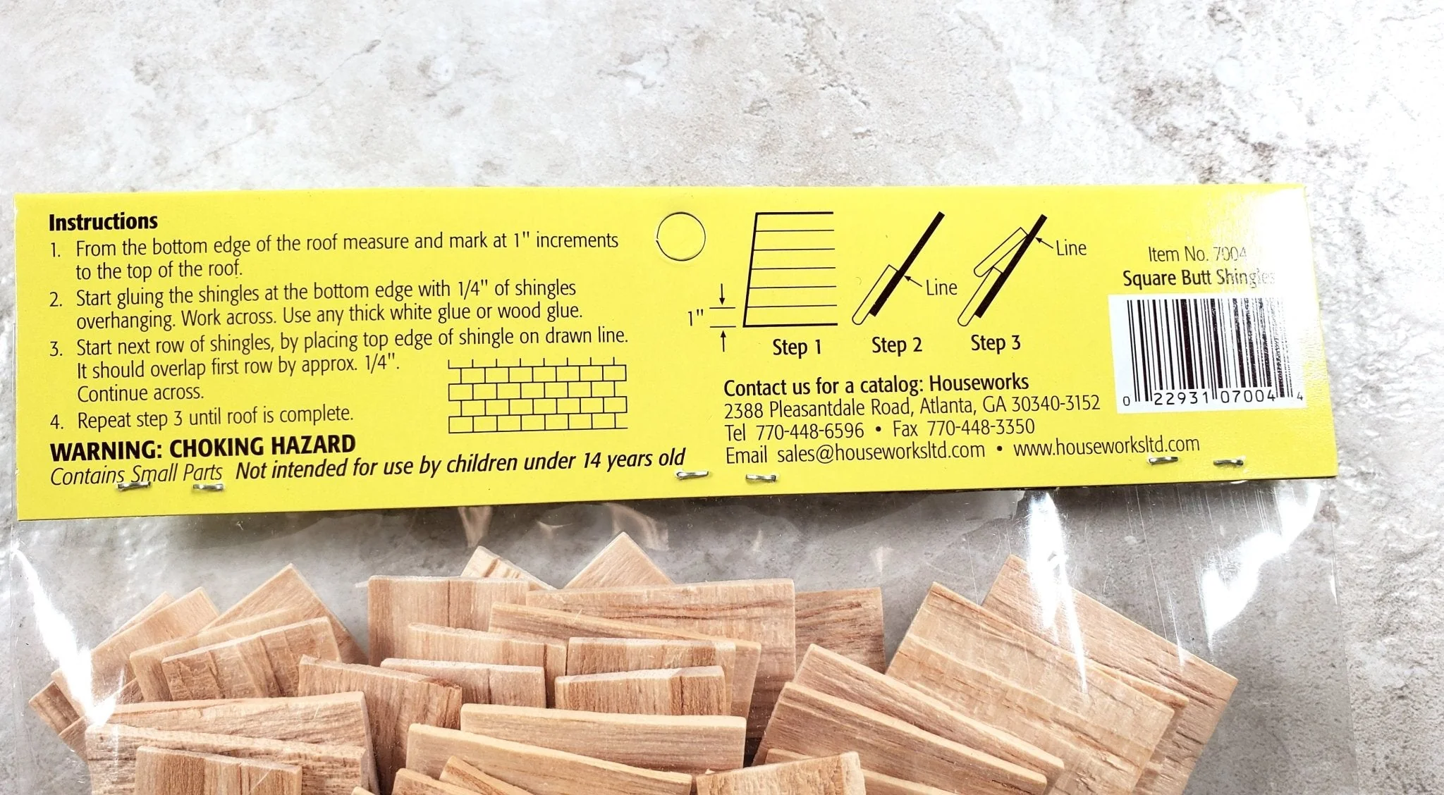 Dollhouse Shingles Square End 100 Pieces Light Wood 1:12 Scale Houseworks #7004 - Image 4